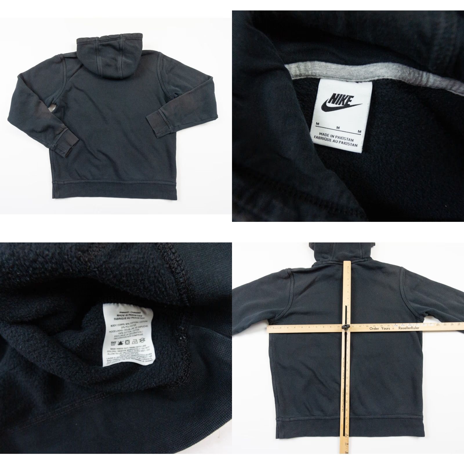 Nike VINTAGE Nike Sweatshirt Mens Medium Black Hoodie Pullover Swoosh Adult Sweater Faded Size US M / EU 48-50 / 2 - 8 Thumbnail