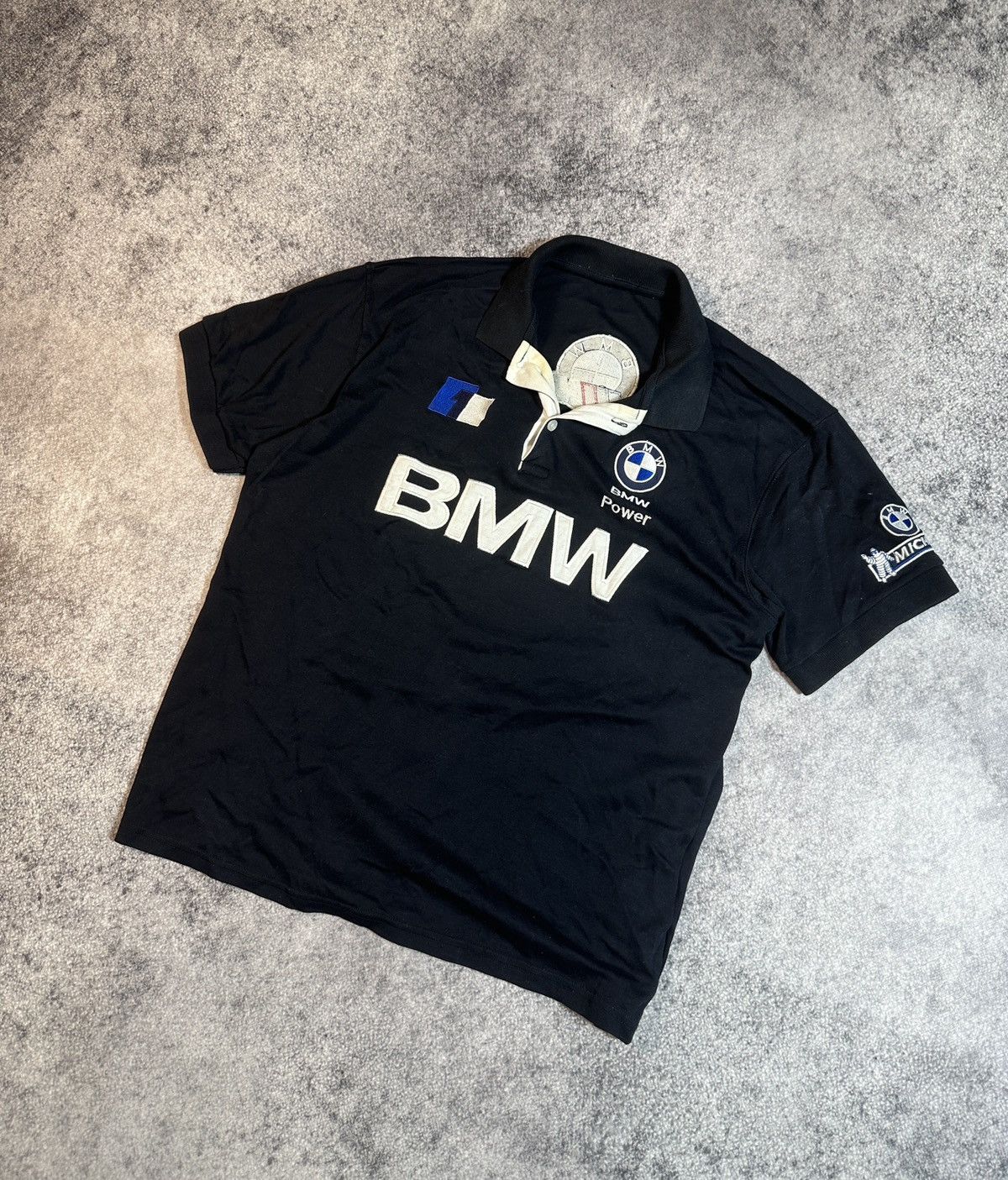 BMW BMW Big Logo Racing Polo Streetwear Rare F-1 USA VTg L Size US L / EU 52-54 / 3 - 1 Thumbnail