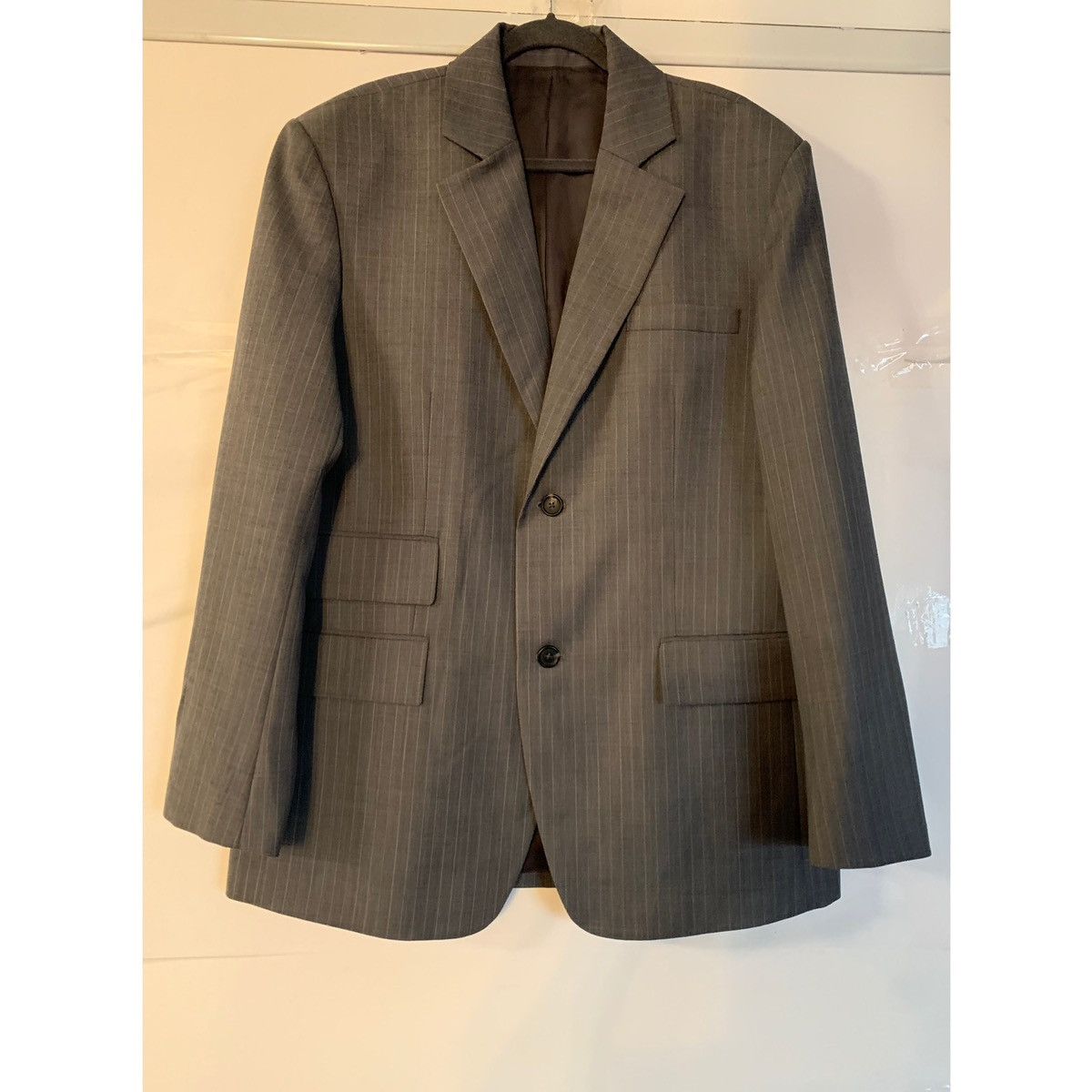 Helmut Lang HELMUT LANG OVERSIZED GRAY PINSTRIPES BLAZER Size 44L - 1 Thumbnail