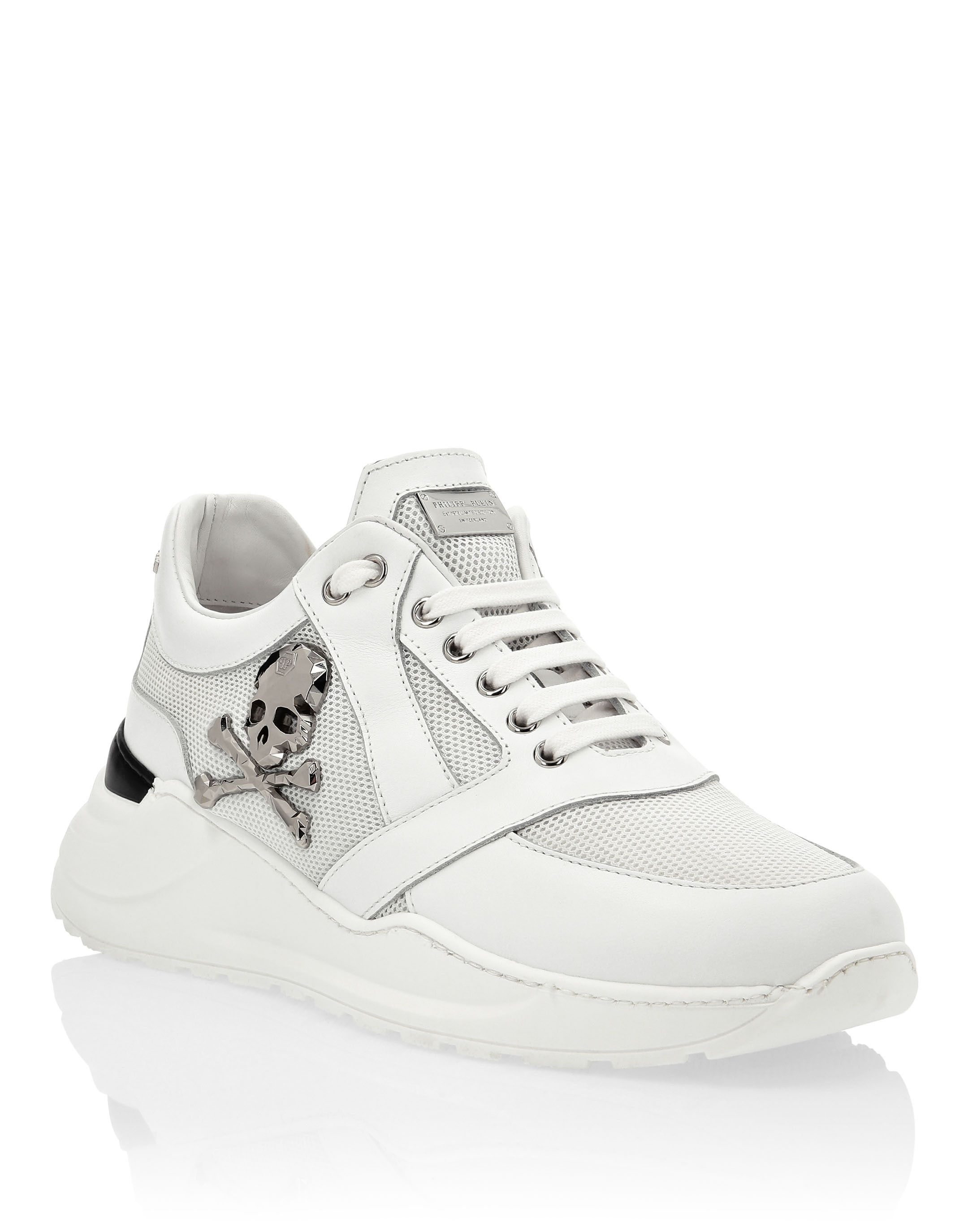 image of Philipp Plein Low-Top Sneakers Men's Size Eu 44 Us 11 in White