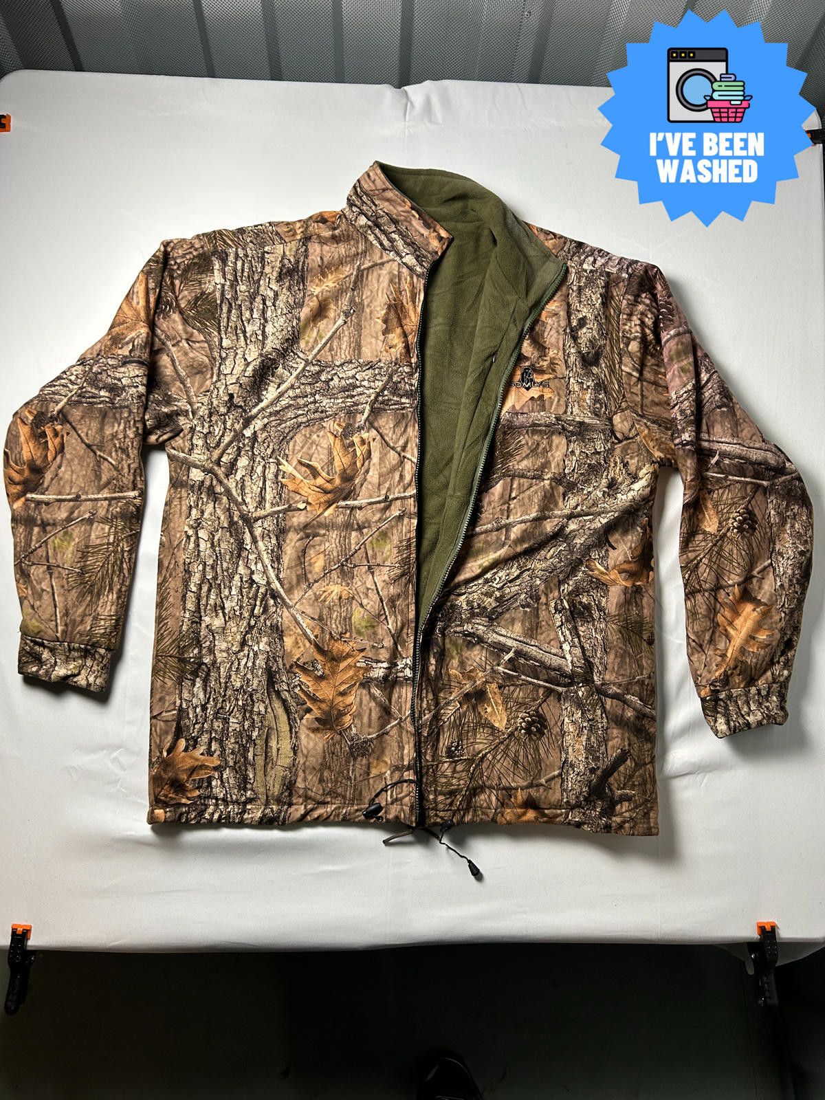 Realtree Reversible Khaki Fleece & RealTree Camo Track Jacket Hunting Size US XL / EU 56 / 4 - 2 Thumbnail