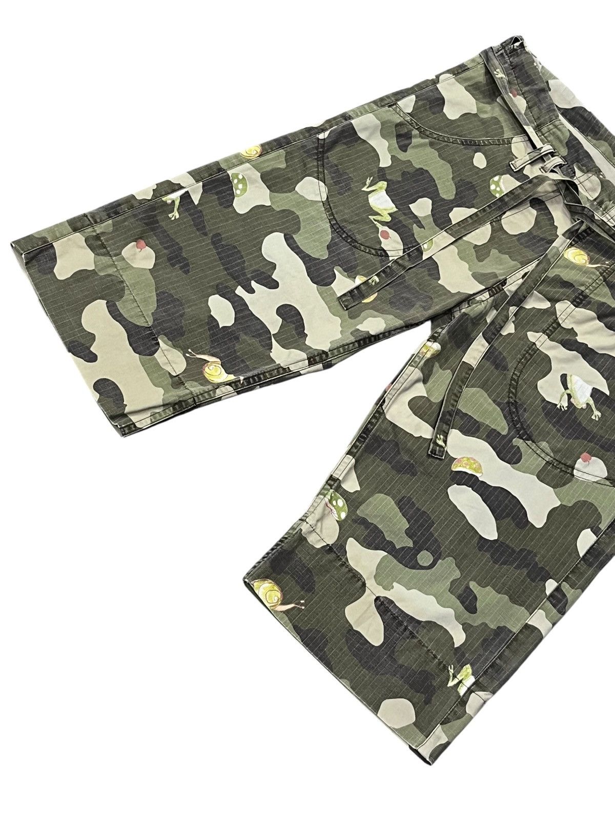 Issey Miyake Vintage TSUMORI CHISATO Green Camouflage Drawstring Shorts Size US 30 / EU 46 - 8 Thumbnail