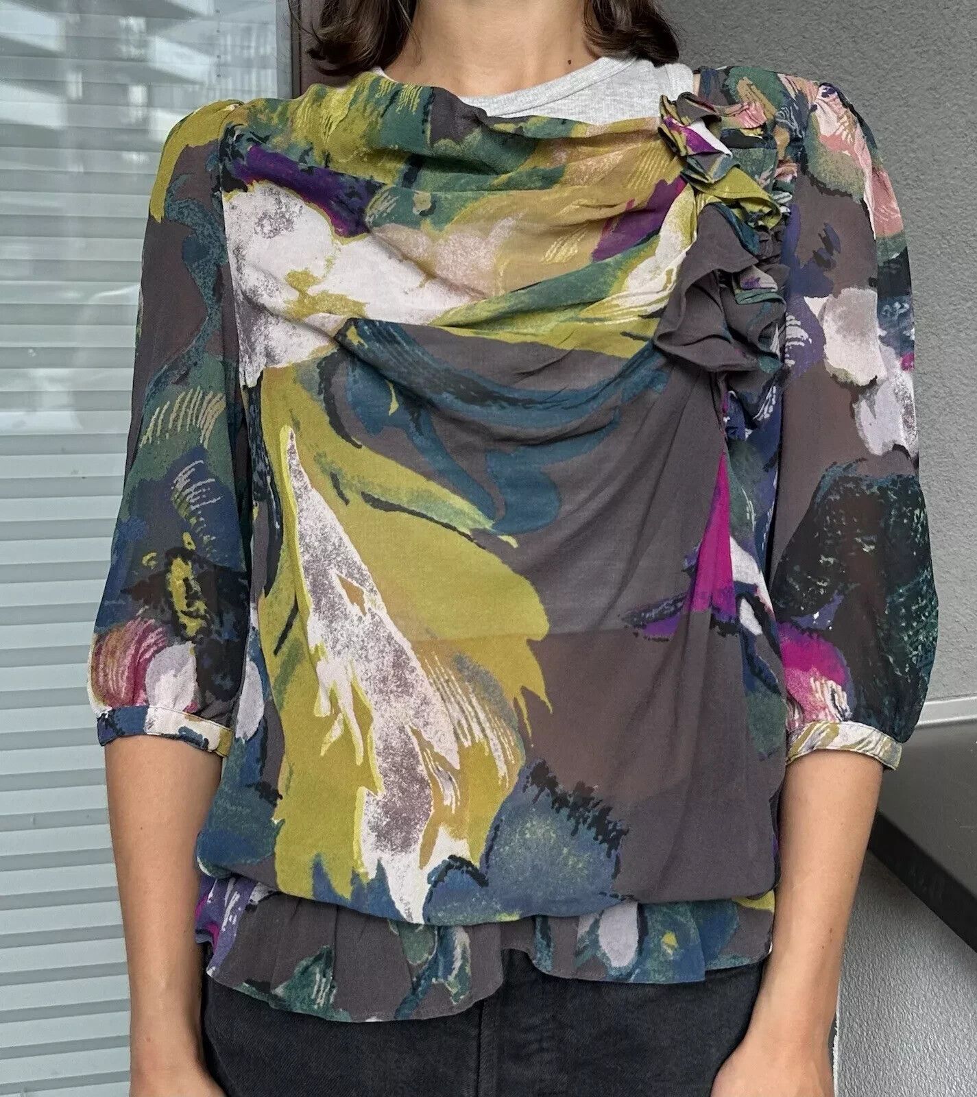 Ted Baker Ted Baker Silk Mesh Multicolor Top Blouse Size 2 Size M / US 6-8 / IT 42-44 - 3 Thumbnail