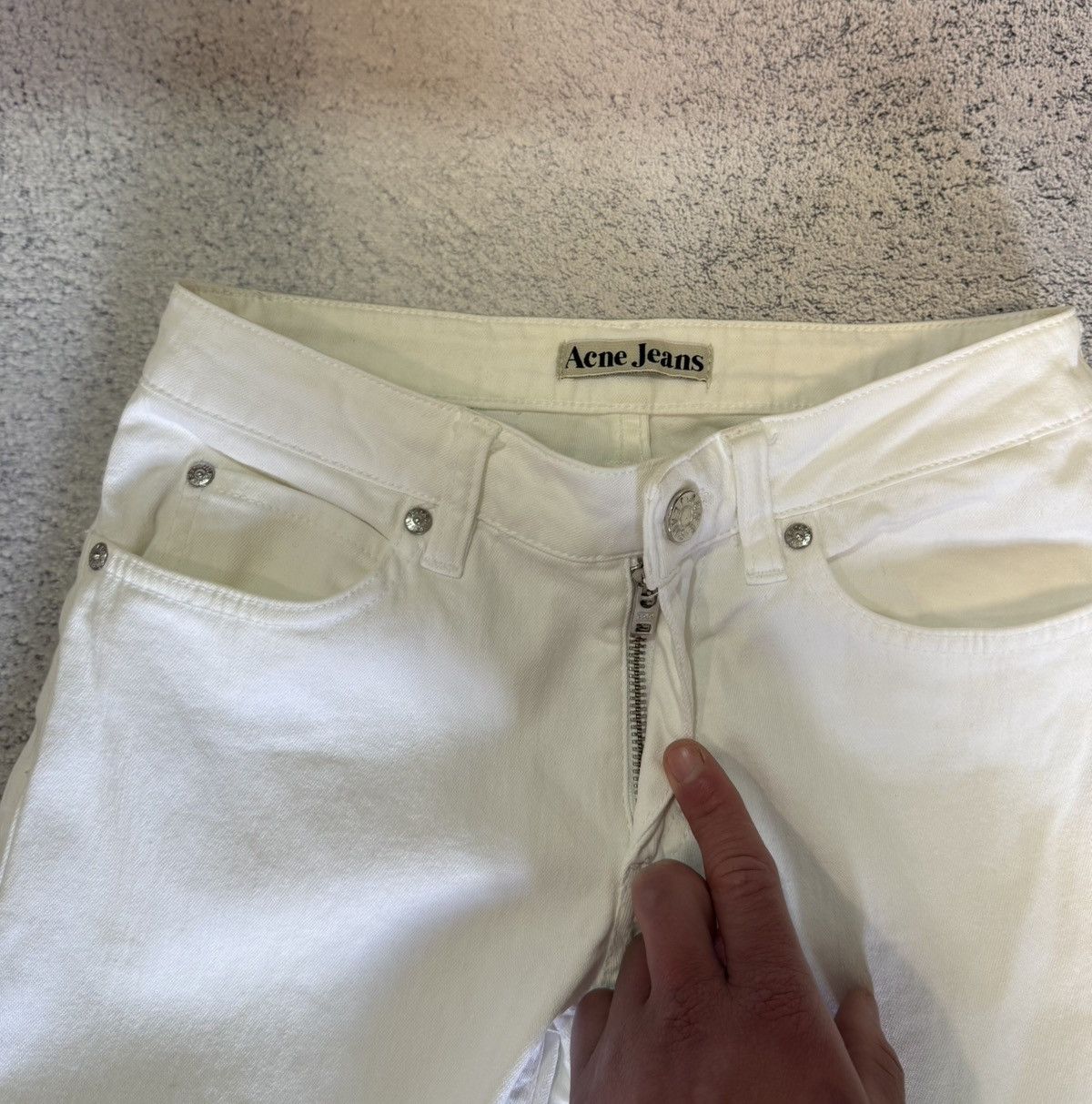 Acne Studios Acne Jeans HEP Slim Straight White Denim 26x34 Vintage Size 26" / US 2 / IT 38 - 6 Thumbnail
