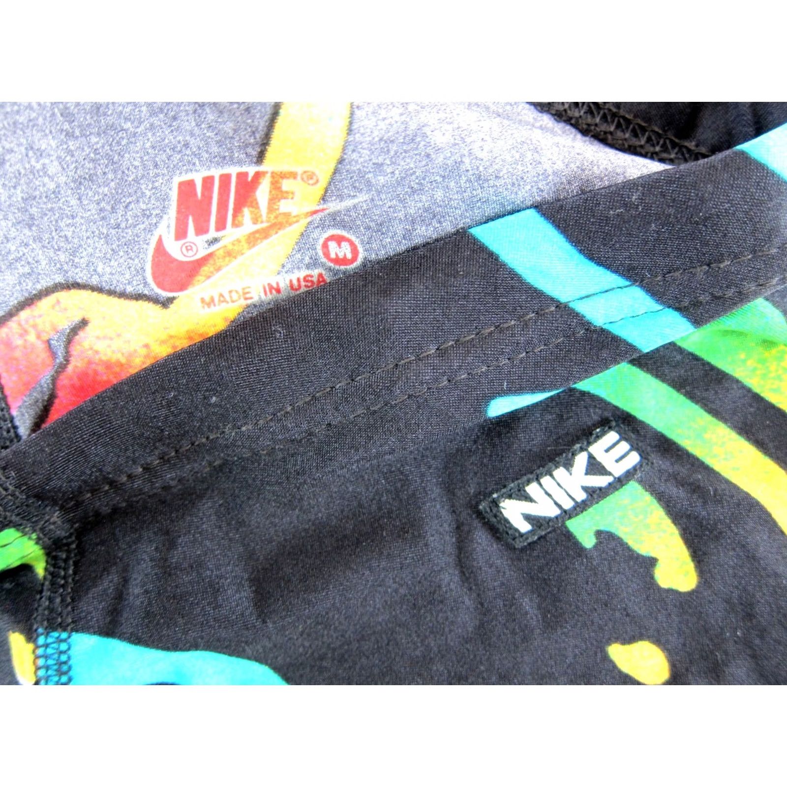 Nike VINTAGE NIKE Leggings Women M Black Geometric Padded Ankle Zip Drawstring Casual 90s Shine Nike Size 32" / US 10 / IT 46 - 6 Thumbnail