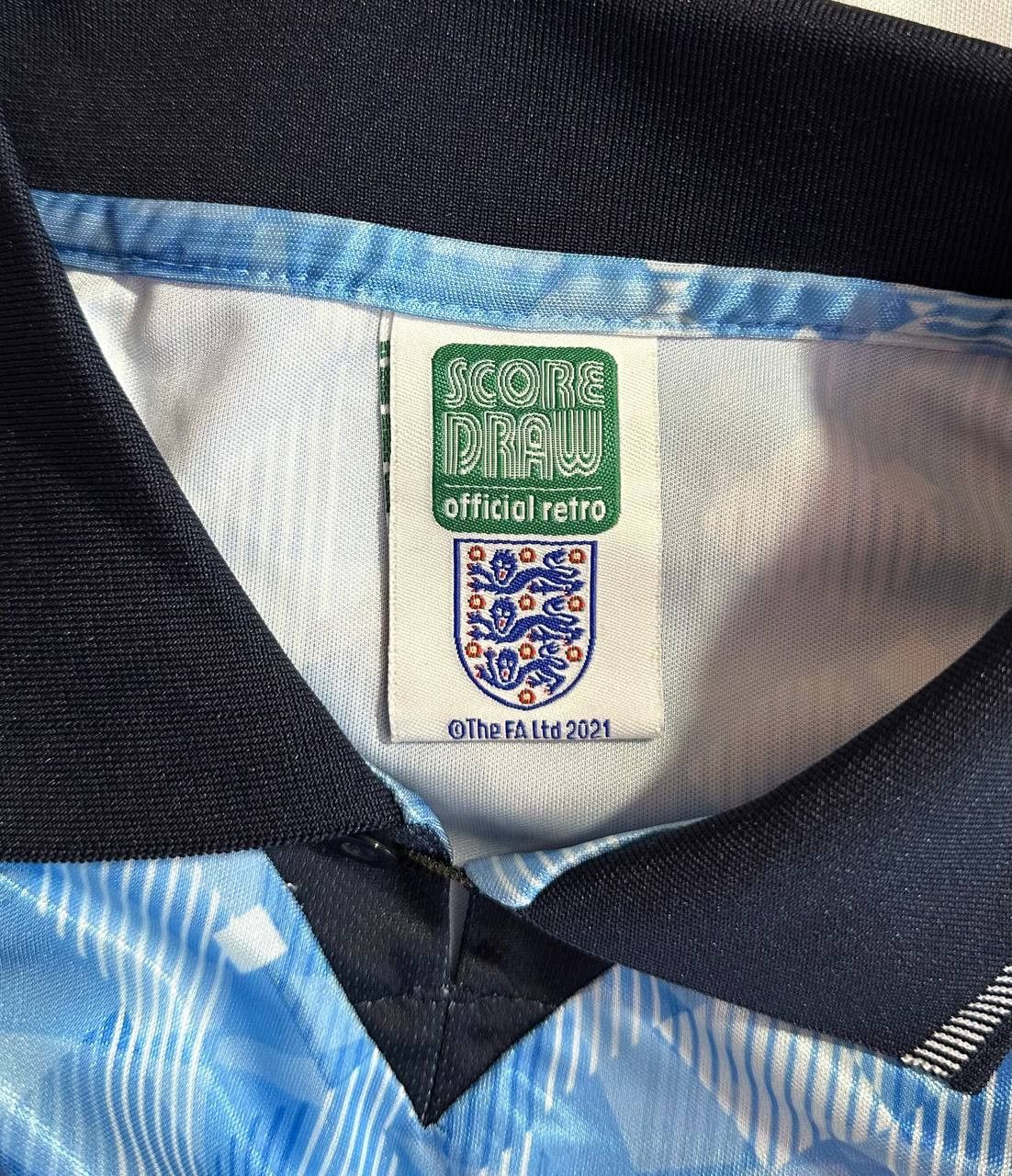 Other England Retro 1990 1992 Score Draw football Shirt Jersey Size US L / EU 52-54 / 3 - 6 Thumbnail