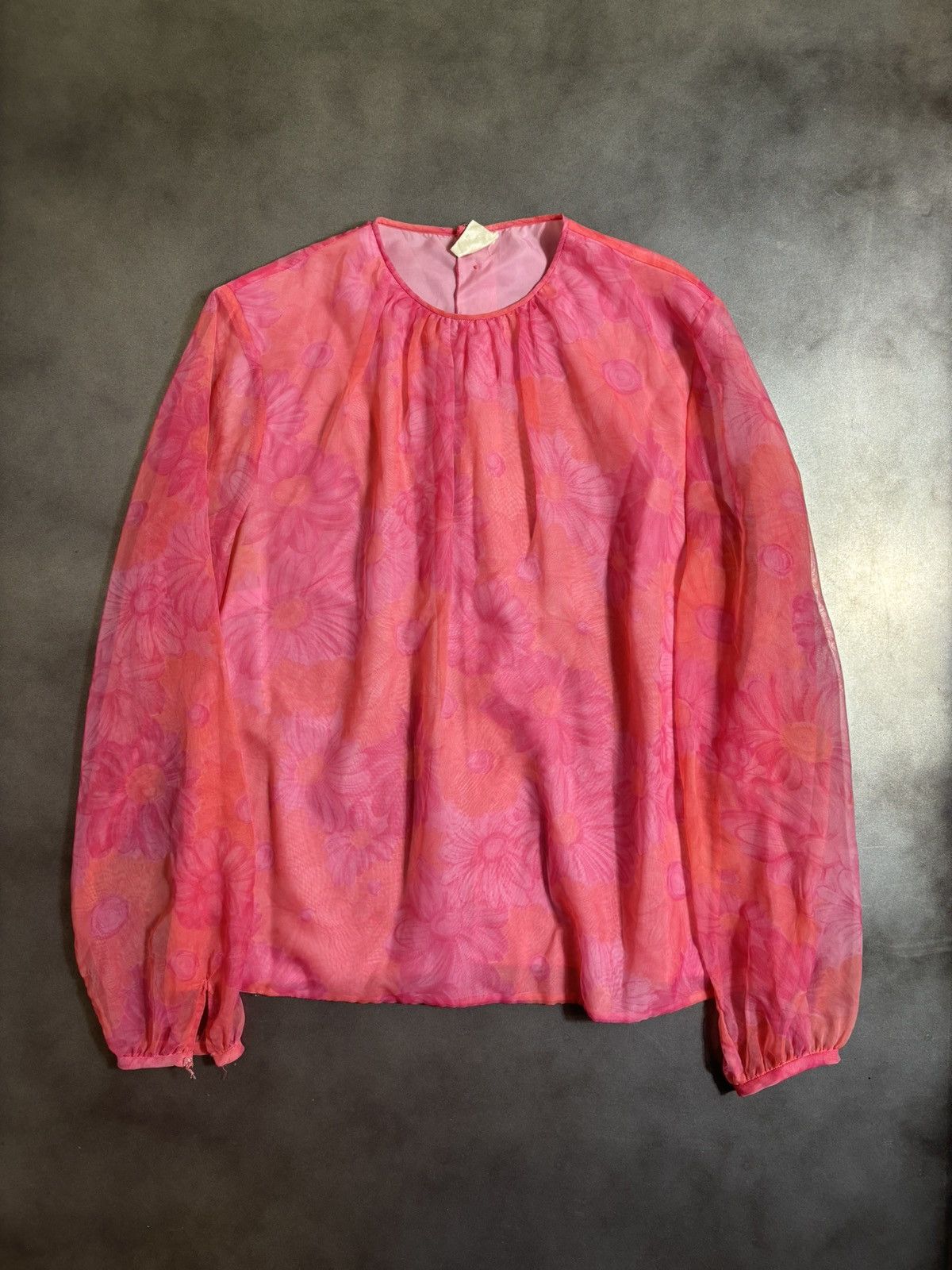 Japanese Brand 1960s Vintage Chiffon Shirt St. Michaels MBV Loveless Sheer Size S / US 4 / IT 40 - 1 Thumbnail