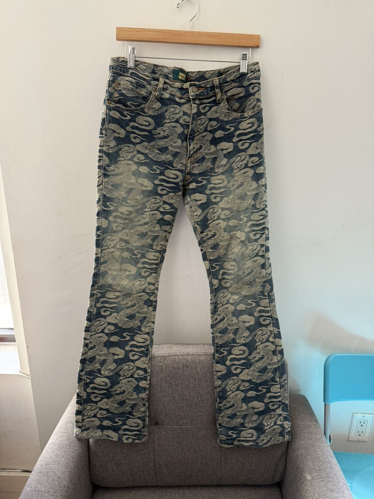 Japanese Brand Mash mash jacquard dragon pants Size US 30 / EU 46 - 1 Thumbnail