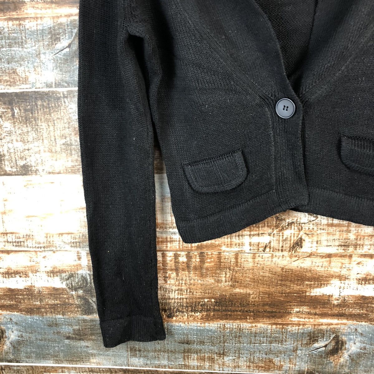 Japanese Brand Link It All Black Cardigan Knitwear crop top #A1467 Size XS / US 0-2 / IT 36-38 - 6 Thumbnail