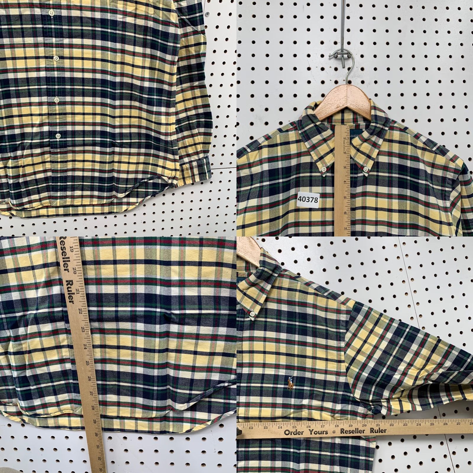 Ralph Lauren Ralph Lauren Button Down Shirt Mens Medium Green Yellow Plaid Long Sleeve 21x30 Shirt Mens Size US M / EU 48-50 / 2 - 9 Thumbnail