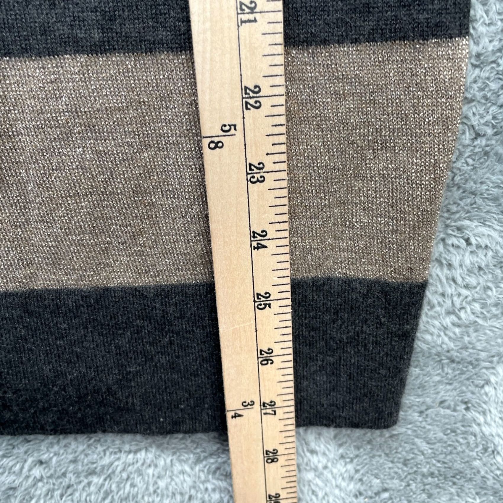 Vince Vince Sweater Womens Large Gray Metallic Striped Cashmere Tight Knit Ribbed Warm Size L / US 10 / IT 46 - 7 Thumbnail