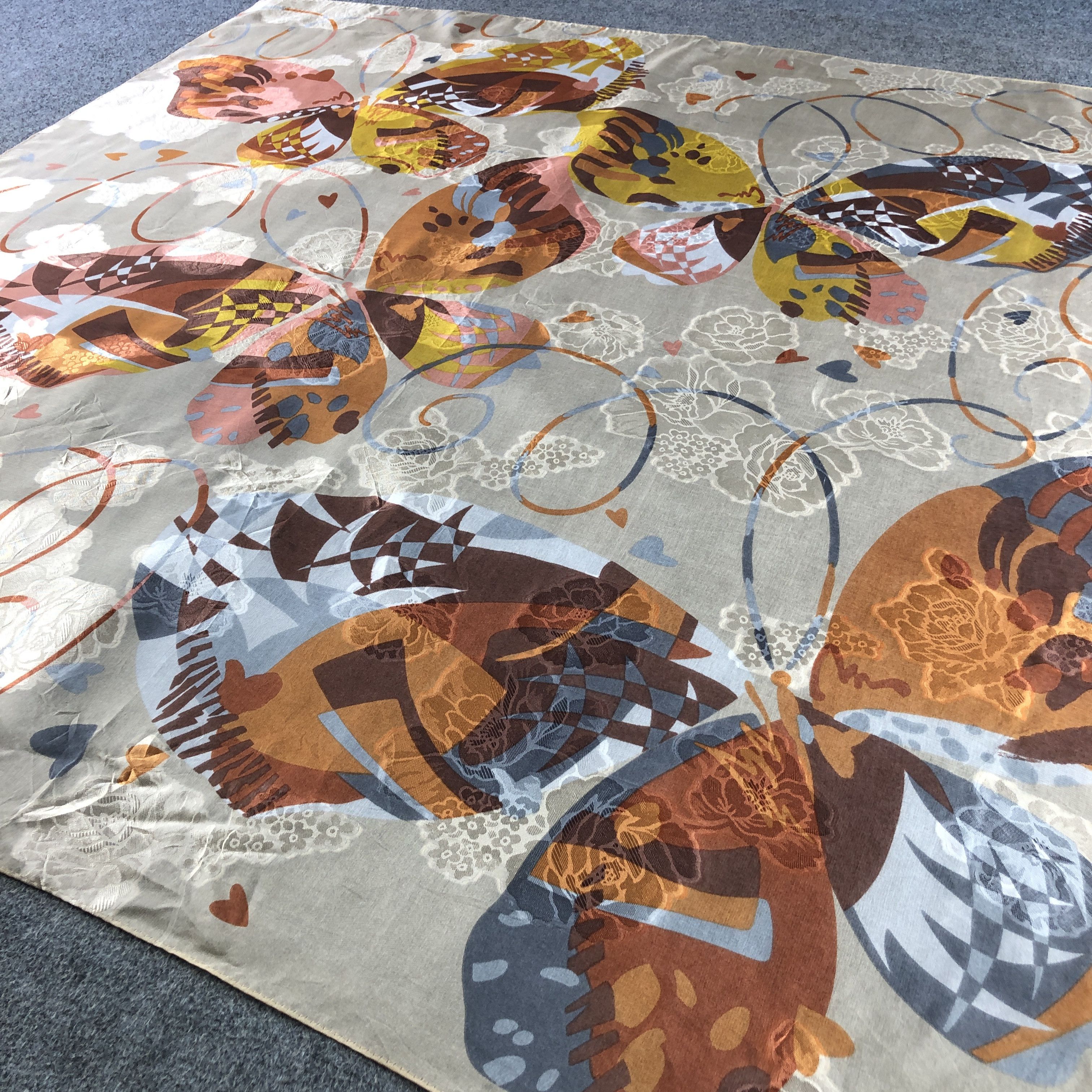 Hanae Mori Vintage Hanae Mori Floral Silk Scarf M1259 Size ONE SIZE - 3 Thumbnail