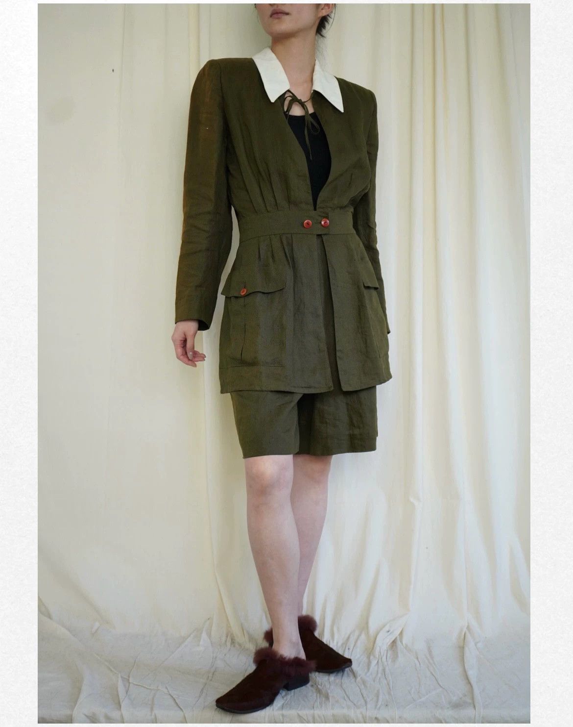 Sonia Rykiel 1980s Sonia Rykiel Gradient Linen Short Set Women's S Size S / US 4 / IT 40 - 1 Thumbnail