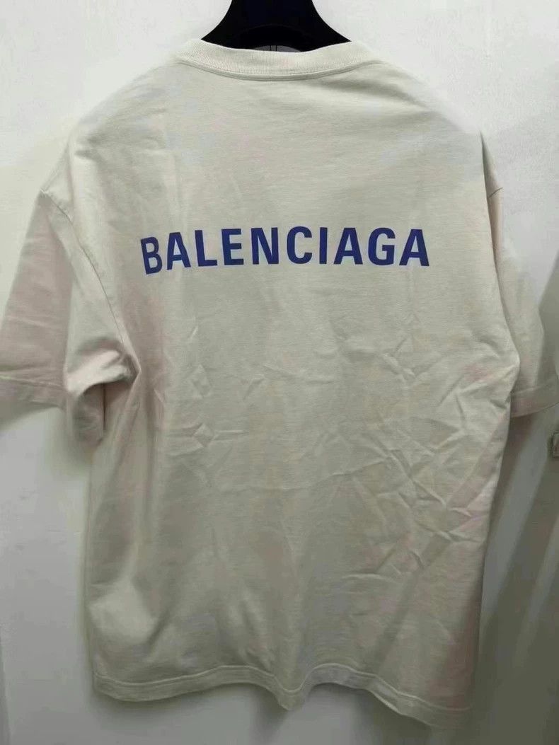 Balenciaga Balenciaga Blue and White Front and Back Letter Short Slee Size US XS / EU 42 / 0 - 2 Thumbnail