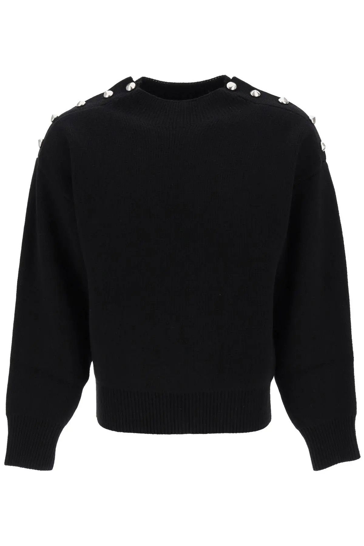 image of Salvatore Ferragamo O1S22I1N0224 Metal Button Sweater In Black, Men's (Size Medium)