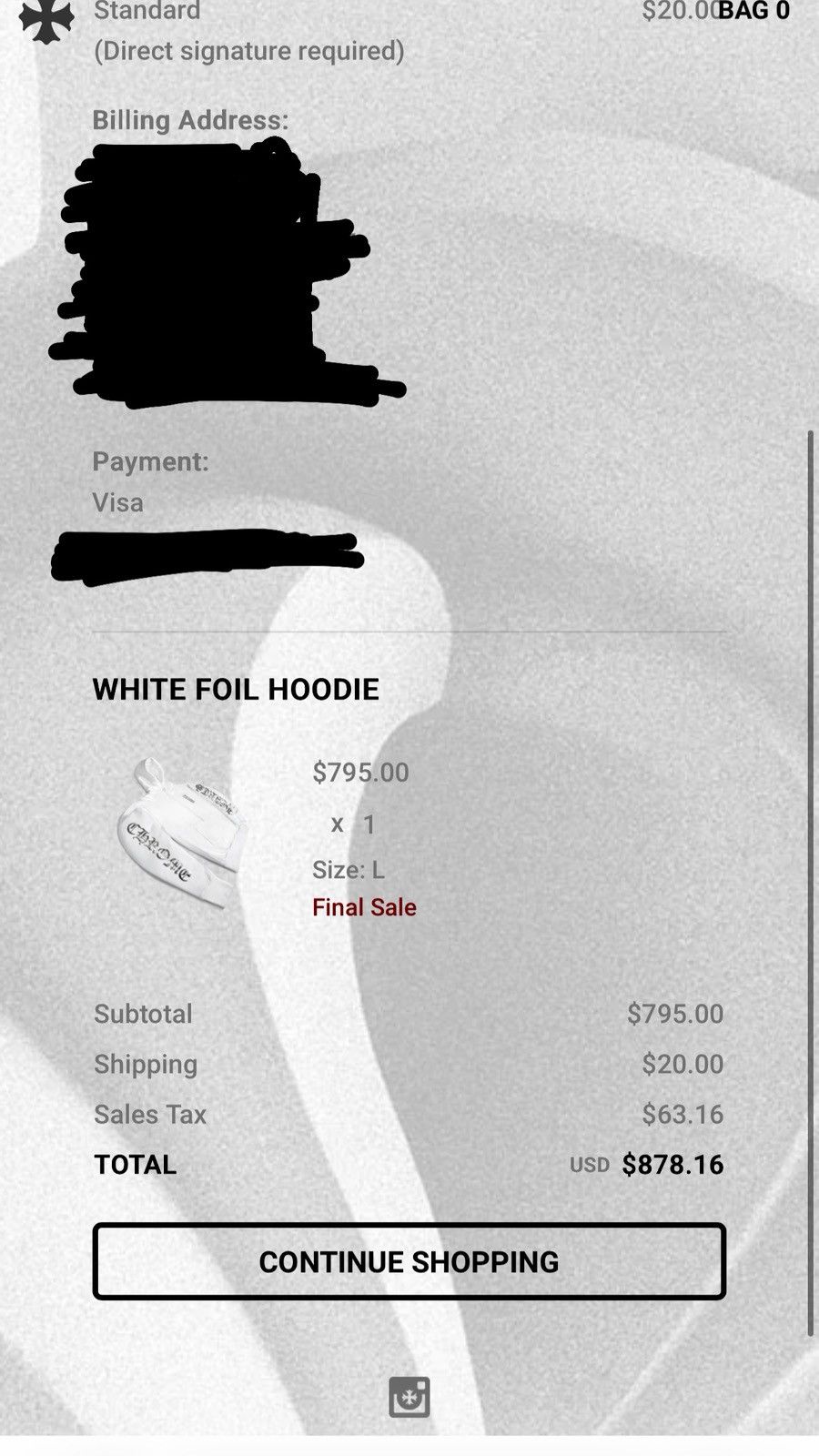 Chrome Hearts Chrome Hearts White Foil Hoodie Online Exclusive Size US L / EU 52-54 / 3 - 4 Thumbnail