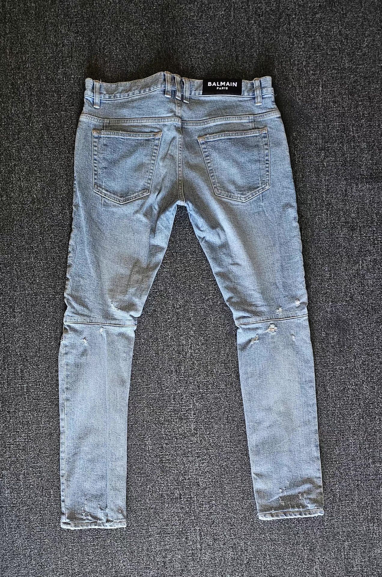 Balmain Balmain Men's Distressed Biker Jeans Size US 34 / EU 50 - 3 Thumbnail