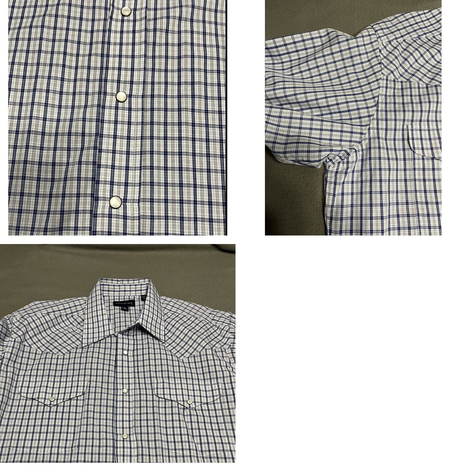 Vintage Panhandle Slim Men Pearl Snap Shirt Size L Large Blue Checked Shirt Size US L / EU 52-54 / 3 - 8 Thumbnail
