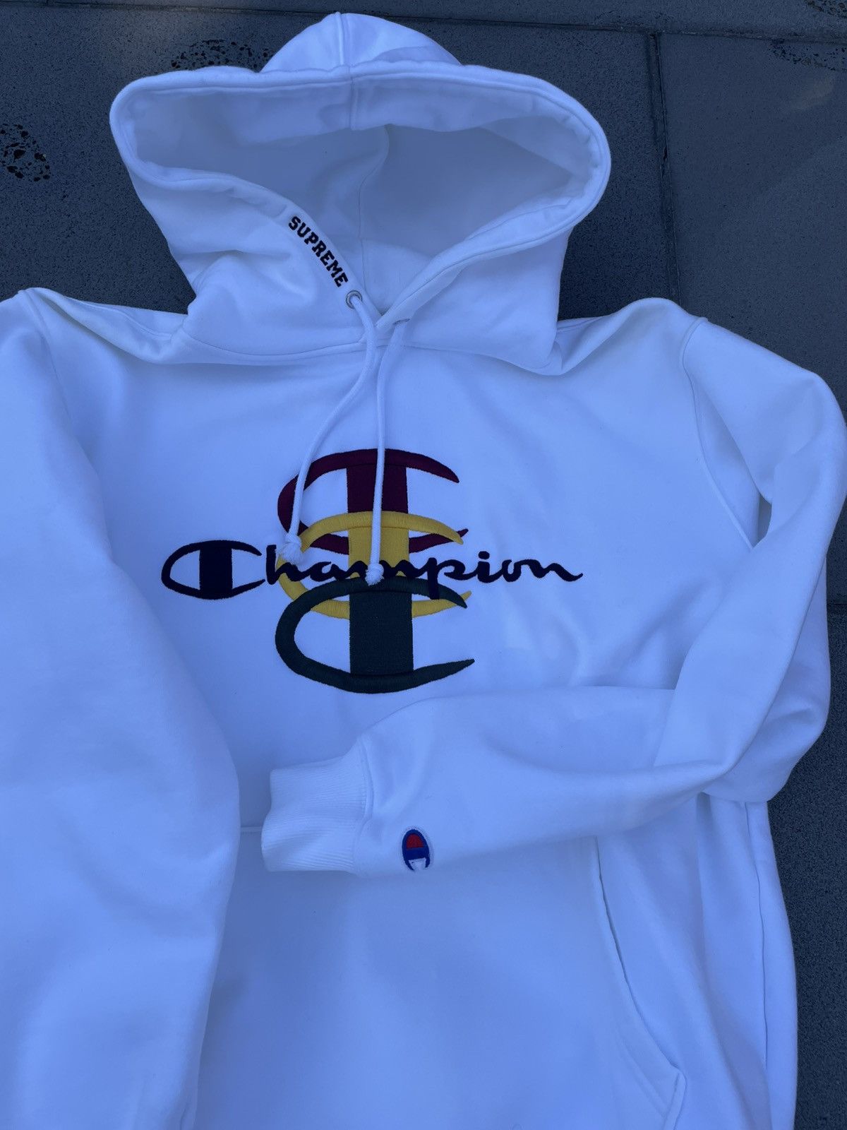 Champion × Supreme Supreme x Champion stacked logo hoodie Size US M / EU 48-50 / 2 - 5 Thumbnail