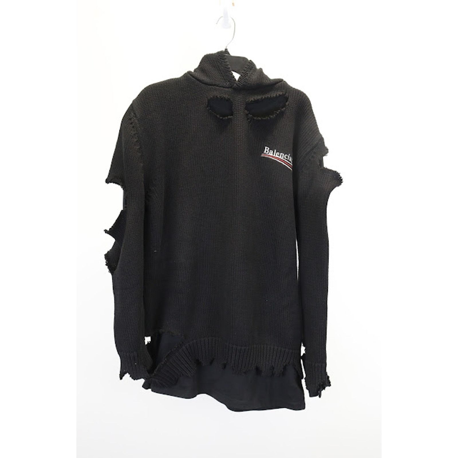 Balenciaga o1rshd1 Distressed Political Campaign Logo Cotton Hoodie Size US S / EU 44-46 / 1 - 7 Thumbnail