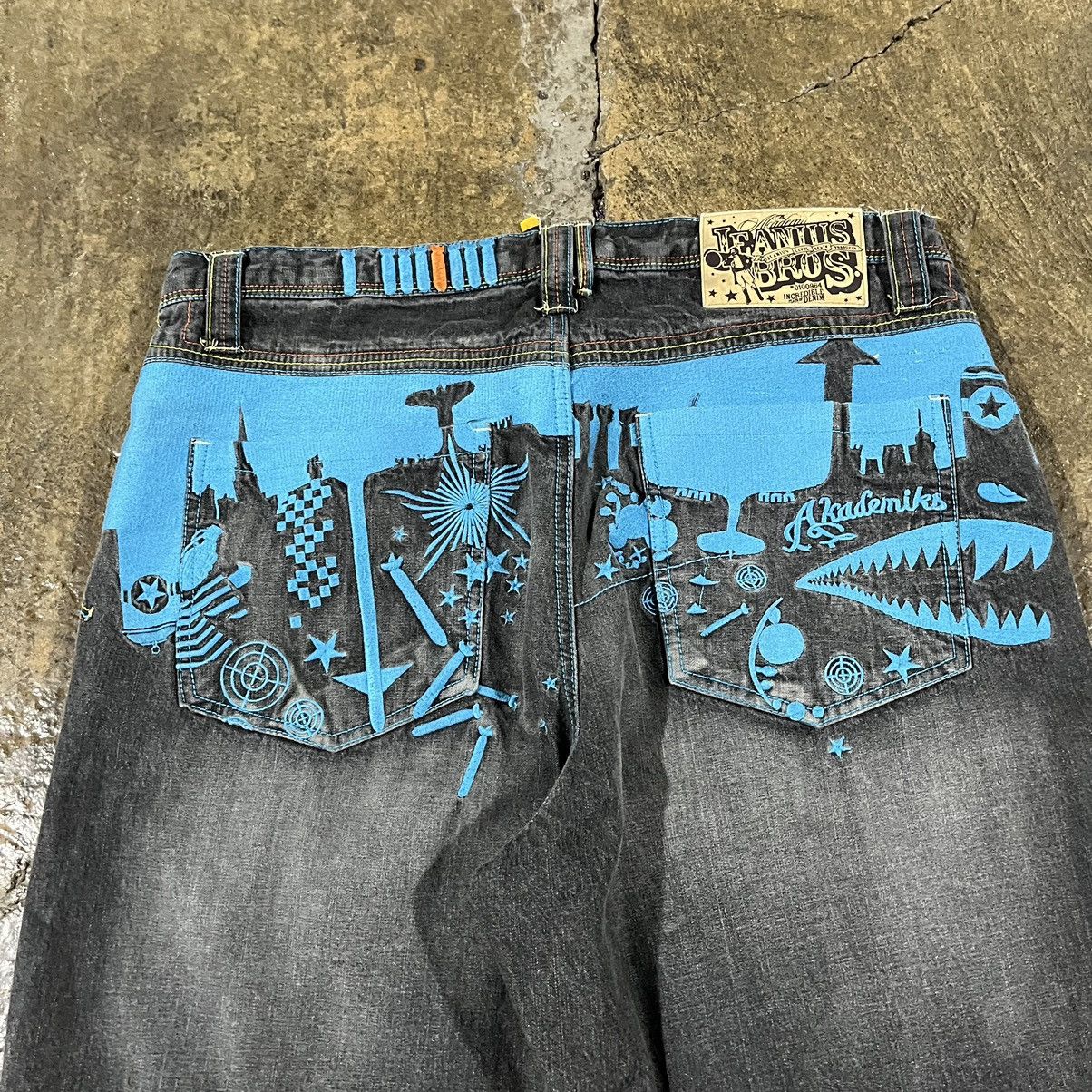 Ed Hardy × JNCO × Vintage Crazy Y2K Akademiks Jeans Baggy Embroidered Skater Wide Leg Size US 38 / EU 54 - 5 Thumbnail