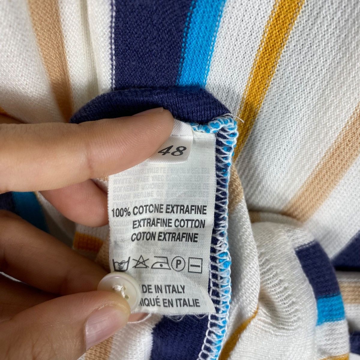 Designer × Roberto Collina Vintage ROBERTO COLLINA Knitted Striped Polo Made In Italy Size US S / EU 44-46 / 1 - 6 Thumbnail