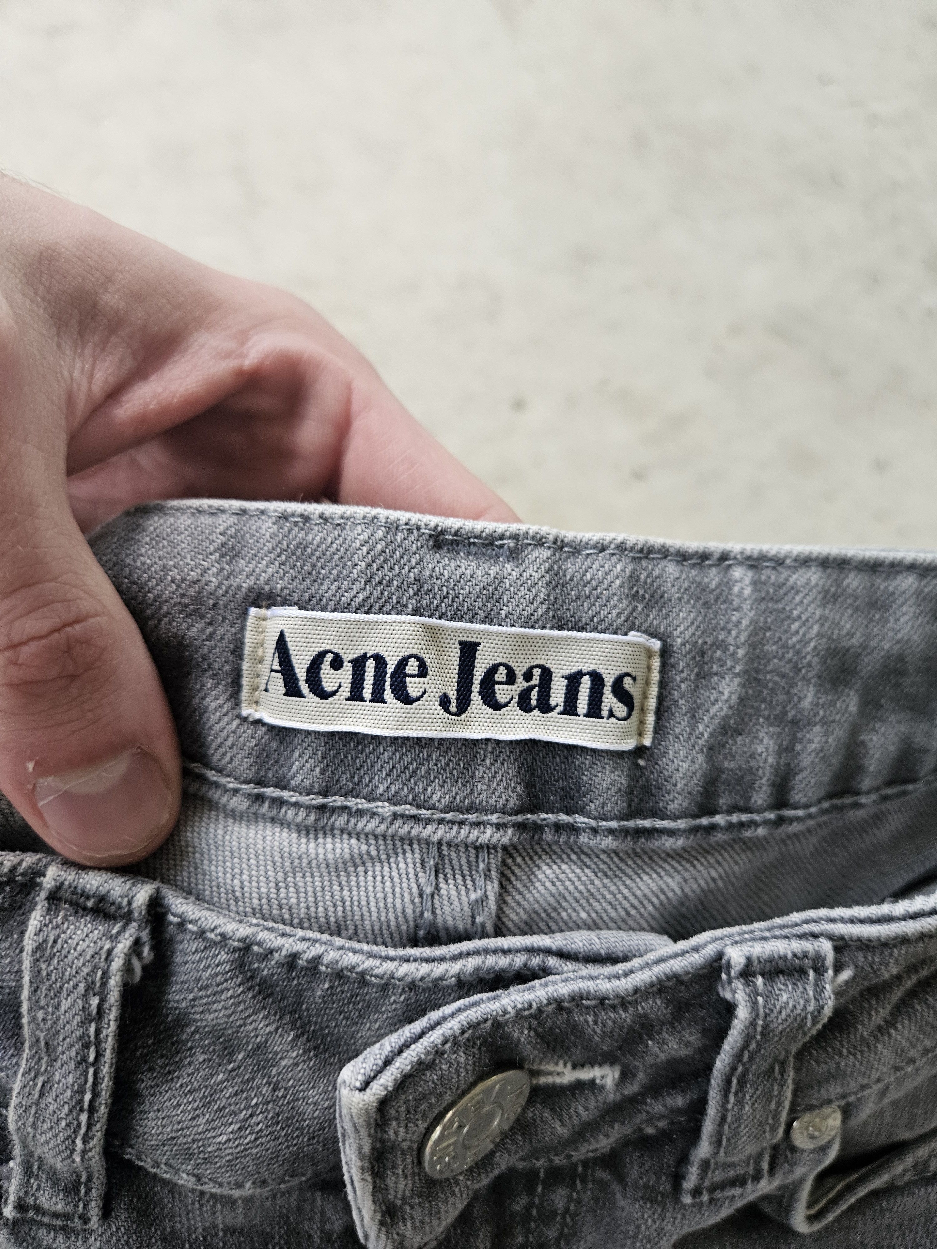 Acne Studios Hex Royal Grey Denim Jeans Size 25" / US 0 / IT 36 - 6 Thumbnail