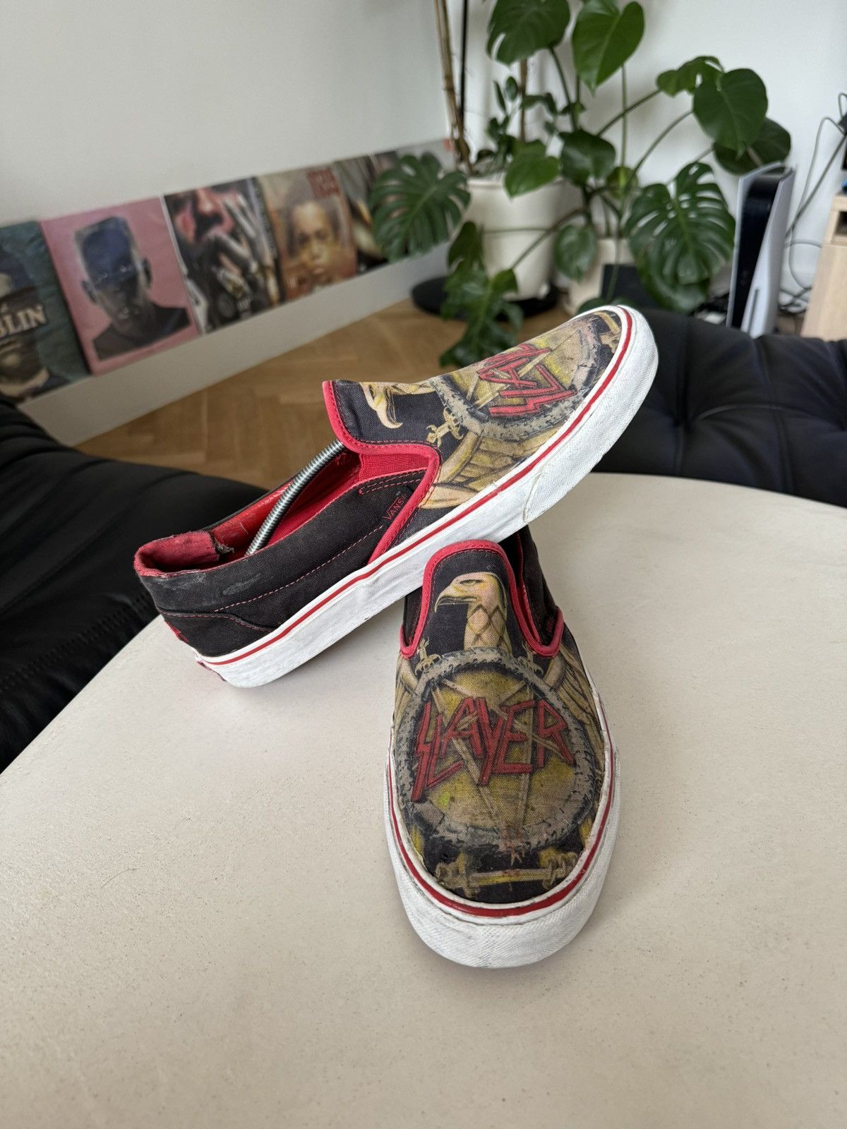 Vans Slayer x Vans Collab Vintage Y2k Rare Slip Ons Rock Metal Size US 11 / EU 44 - 5 Thumbnail
