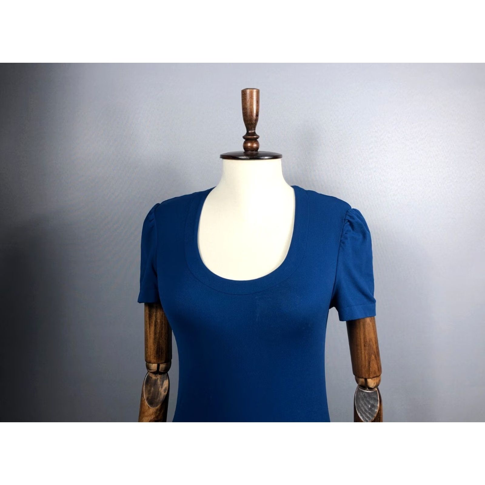 Wolford Wolford Blue Women Dress Nylon Elastane Short Sleeve Scoop Neck Asymmetric Hem Mini Size S Size S / US 4 / IT 40 - 4 Thumbnail