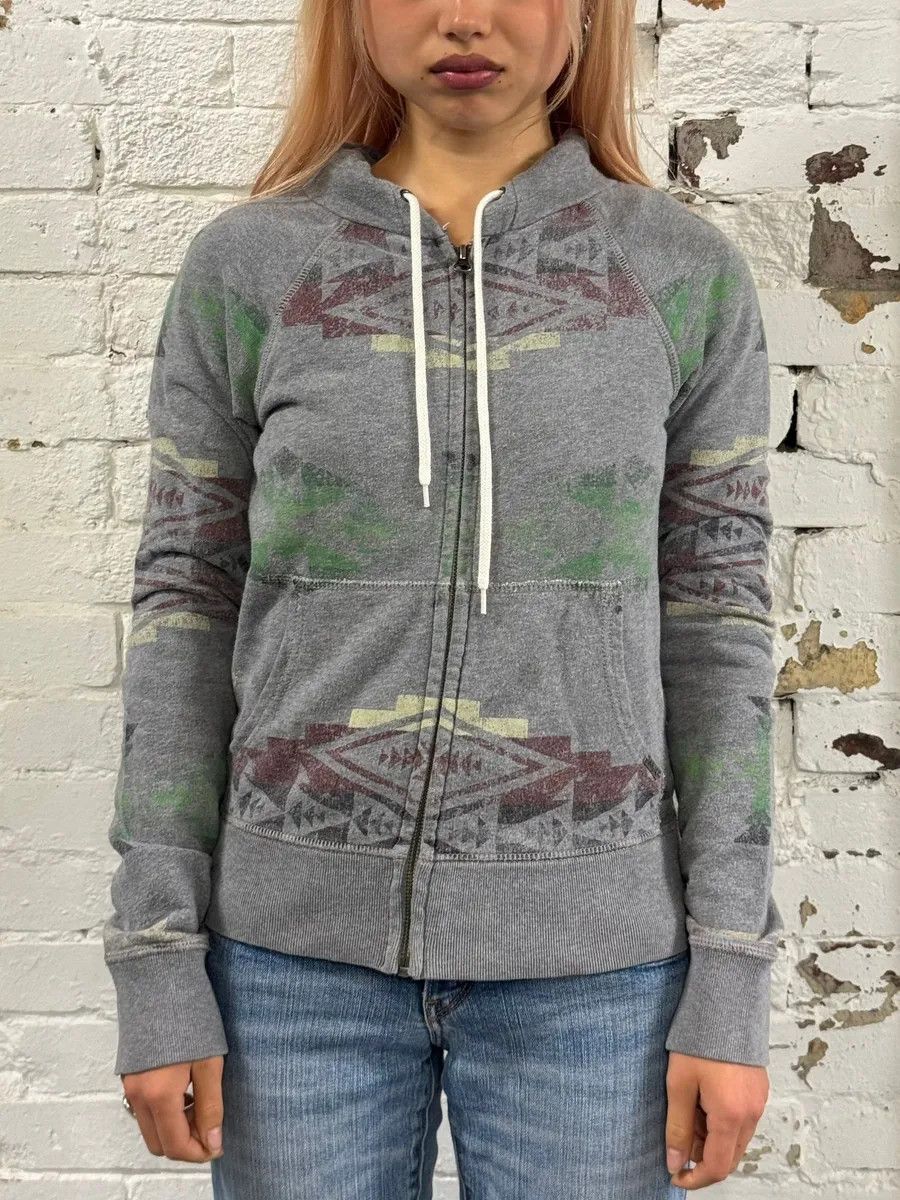 Polo Ralph Lauren 2010s Ralph Lauren Grey Native Zip-up Hoodie Size S / US 4 / IT 40 - 2 Thumbnail