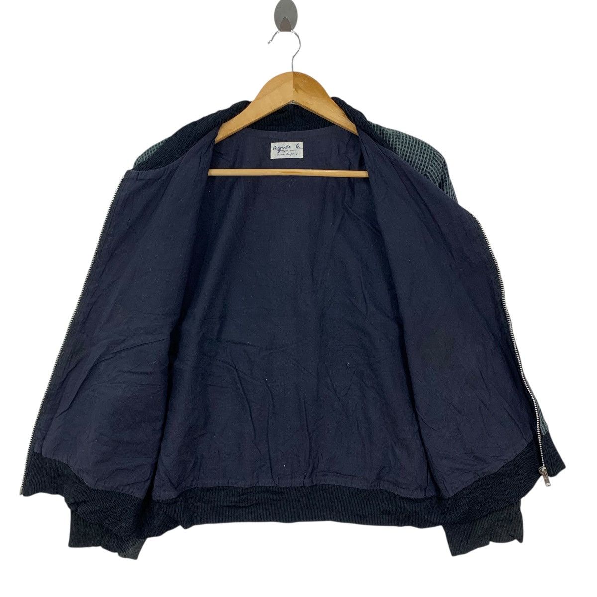 agnes b. Vintage AGNES B. French Designer Check Zipper Bomber Jacket Size L / US 10 / IT 46 - 3 Thumbnail