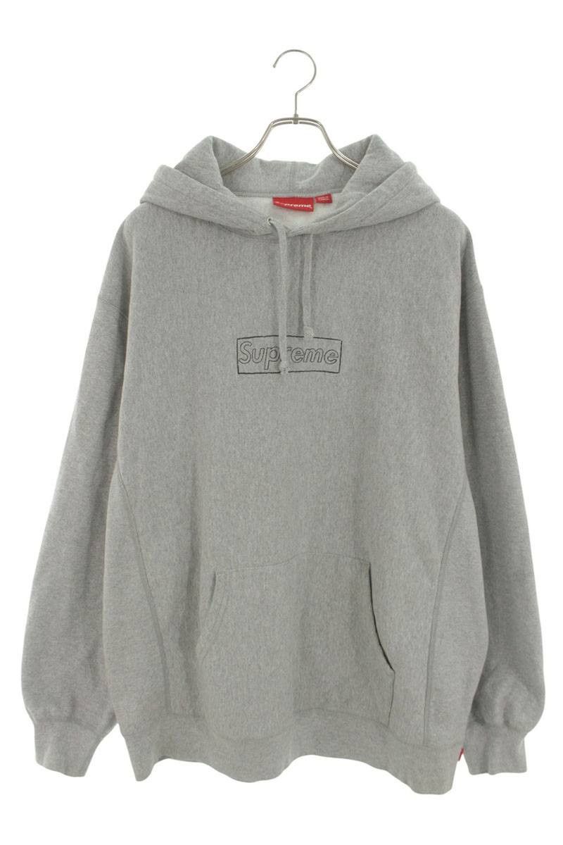 Kaws × Supreme Supreme x KAWS Logo Hooded Sweatshirt Heather Grey