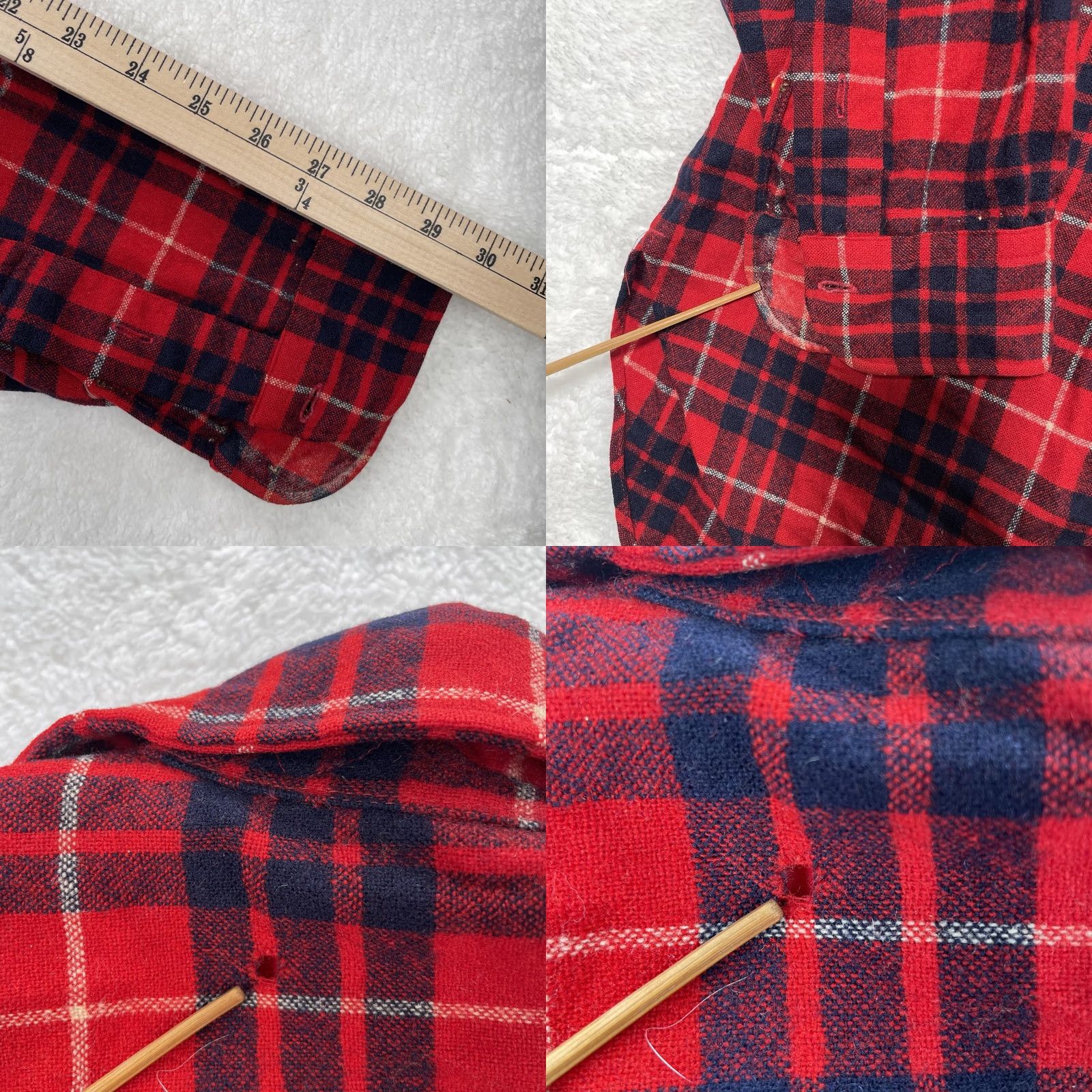 Pendleton VINTAGE Pendleton Shirt Mens Medium 16 1/8 Red Flannel Tartan Plaid Wool Button-Up Button-Down Outdoor Retro USA Mens Size US L / EU 52-54 / 3 - 8 Thumbnail