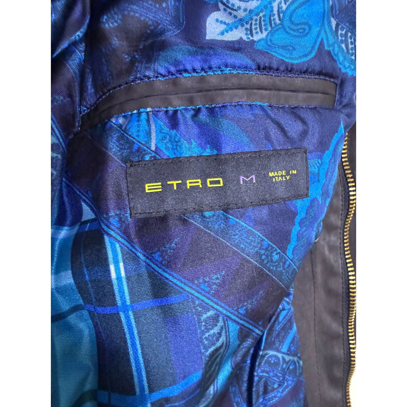 Etro Etro NWT Chrore Jacket Blue Utility with Lambskin Collar Size US L / EU 52-54 / 3 - 5 Thumbnail