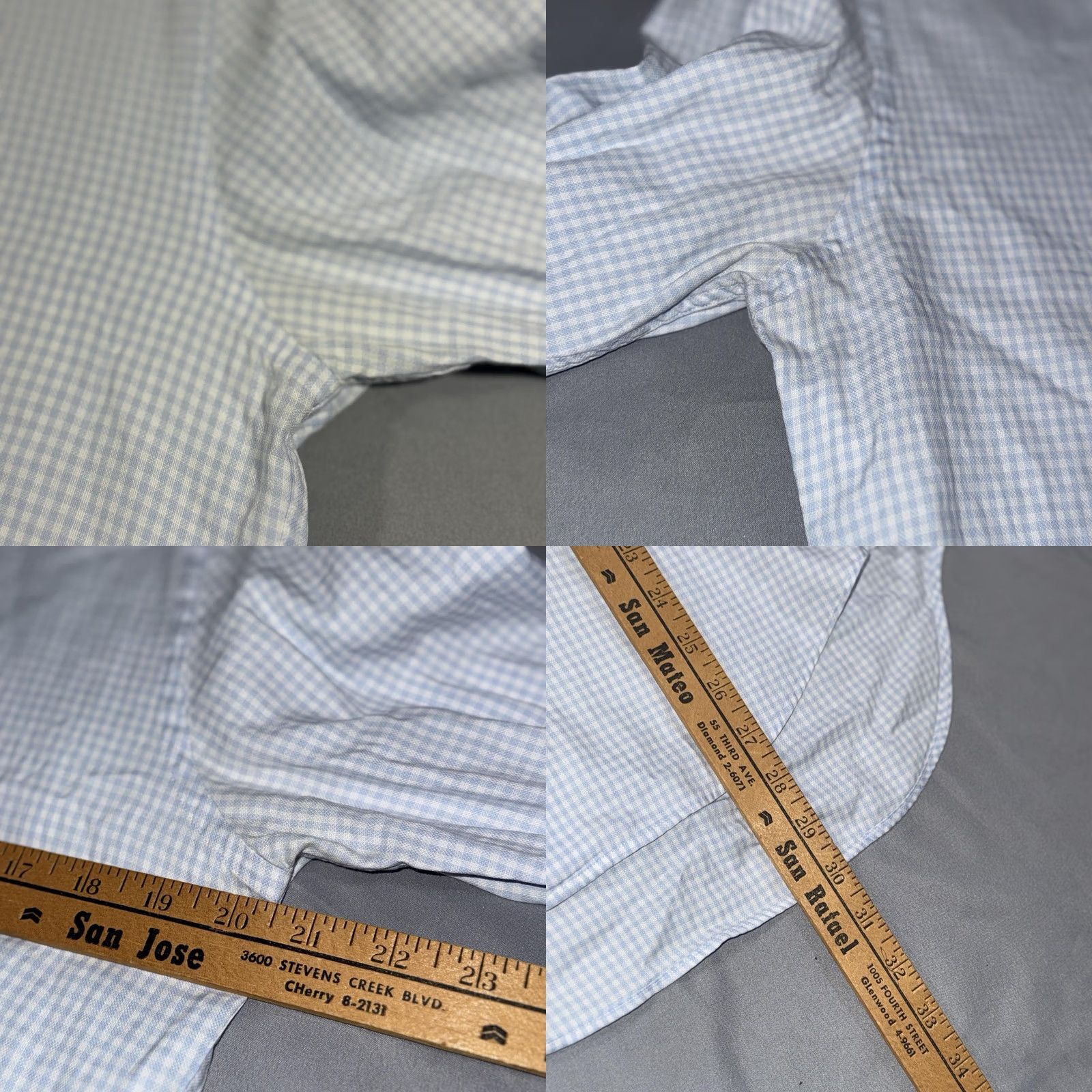Suitsupply Suitsupply Shirt Mens 40 Dress Shirt Blue White Gingham Cotton Two Ply Crew Neck? Size 40R - 8 Thumbnail