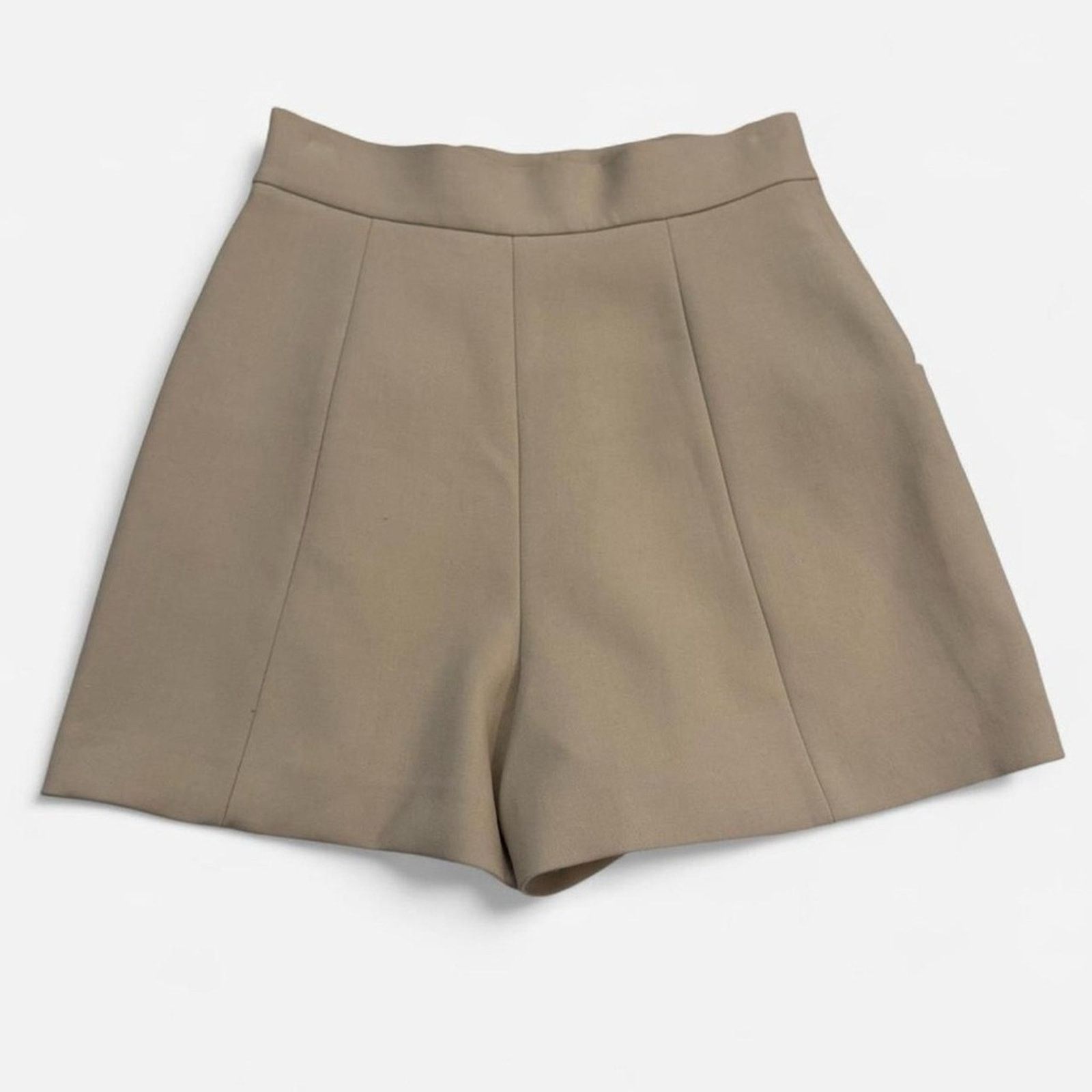 Zara Zara Tan High Waist Shorts with Gold Accents Size Small Size 28" / US 6 / IT 42 - 2 Thumbnail