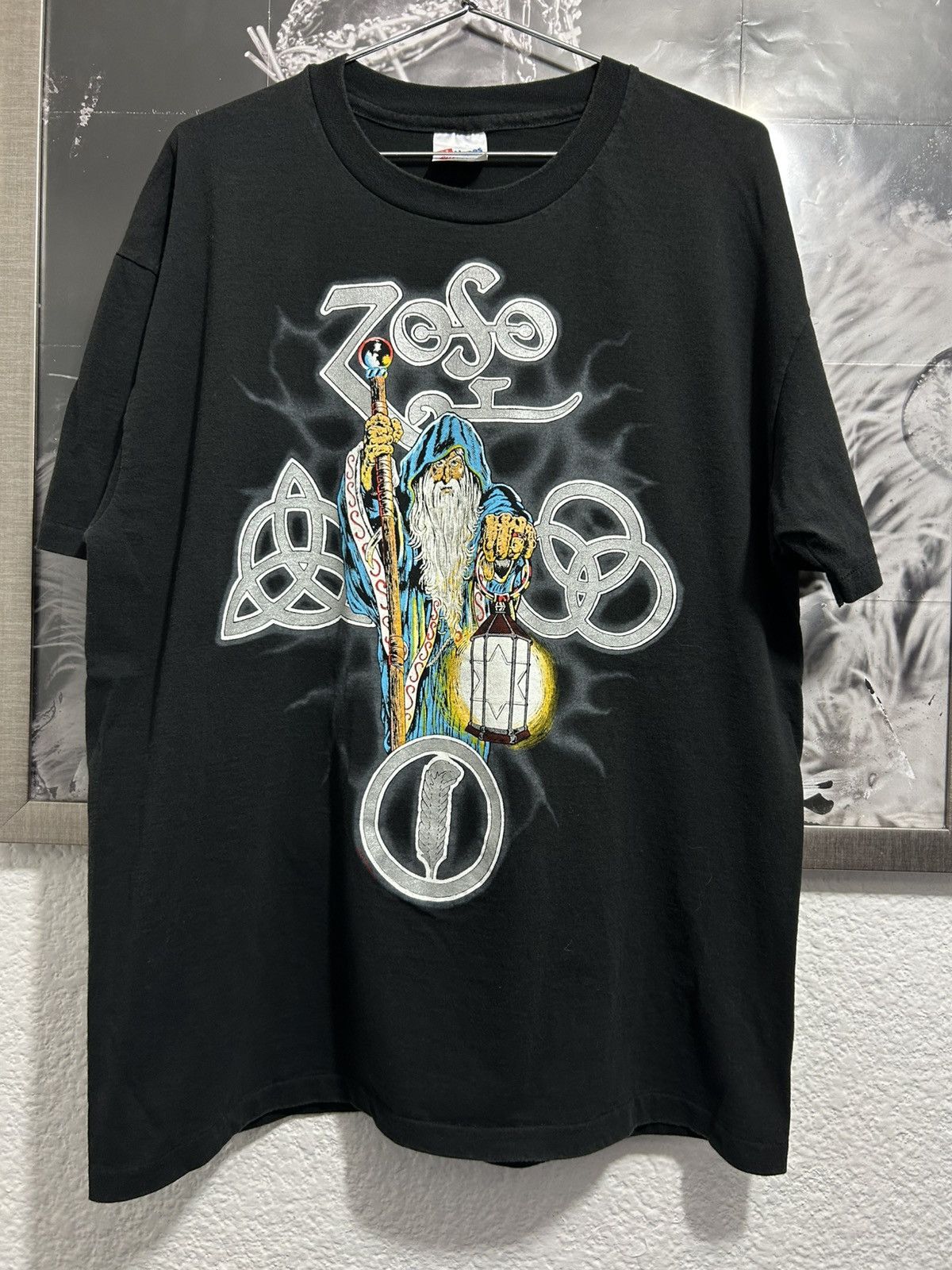 Band Tees 1988 Zoso Led Zeppelin Wizard Tee Size US XL / EU 56 / 4 - 1 Thumbnail