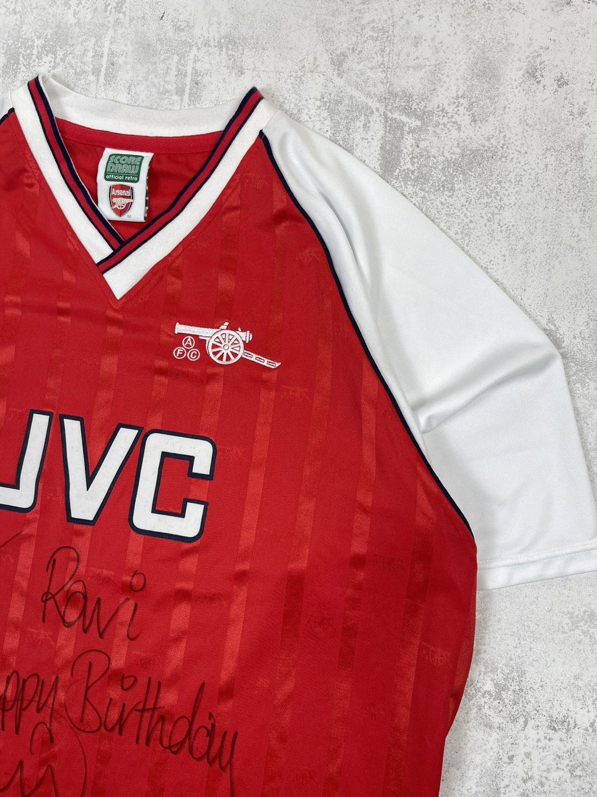 Other Paul Merson Signed Arsenal 1988/90 Home Retro Jersey JVC Size US XL / EU 56 / 4 - 5 Thumbnail