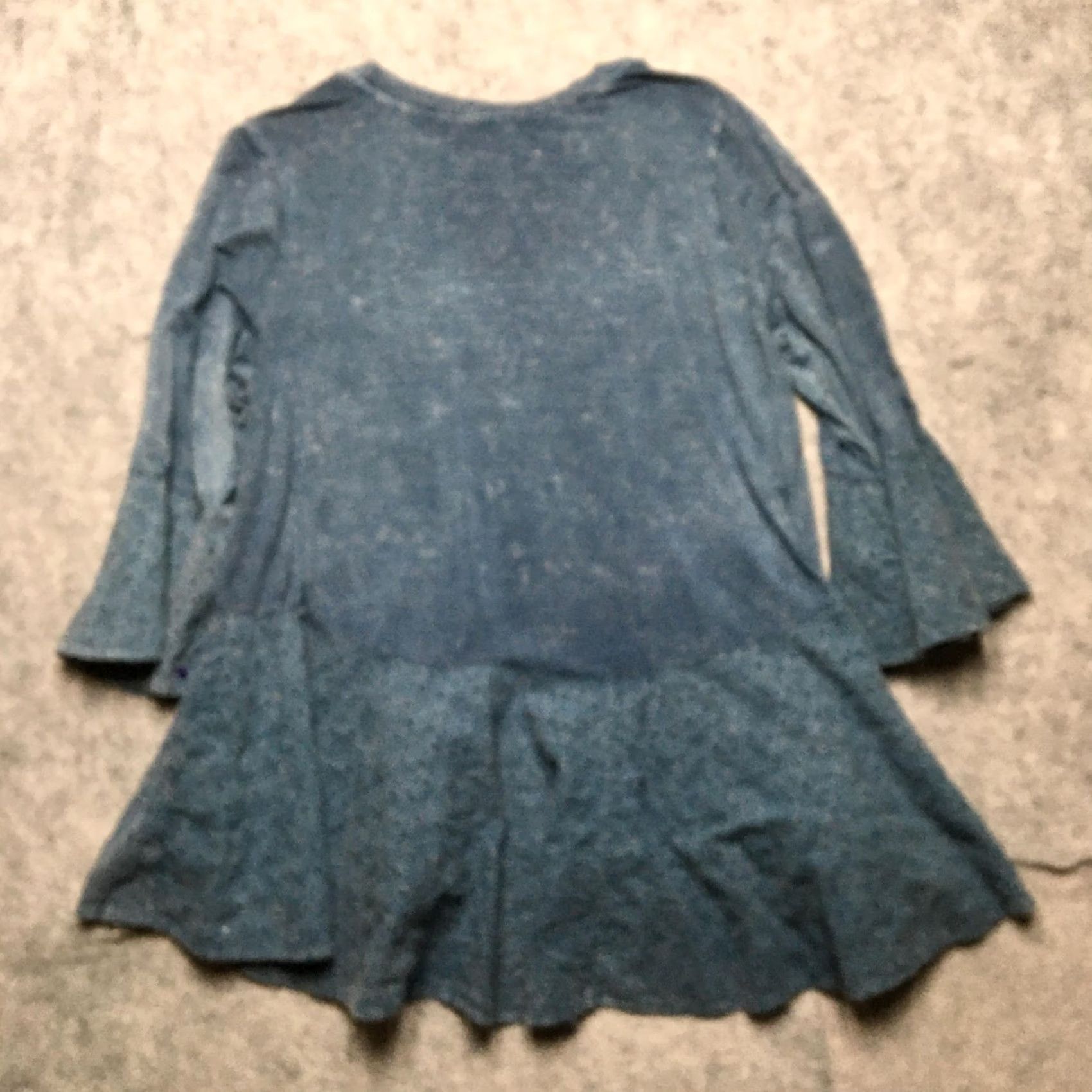 Vintage Altar'd State Boho Peplum Shirt Women Large Blue 3/4 Bell Sleeve Flounce Hem Top Size L / US 10 / IT 46 - 5 Thumbnail