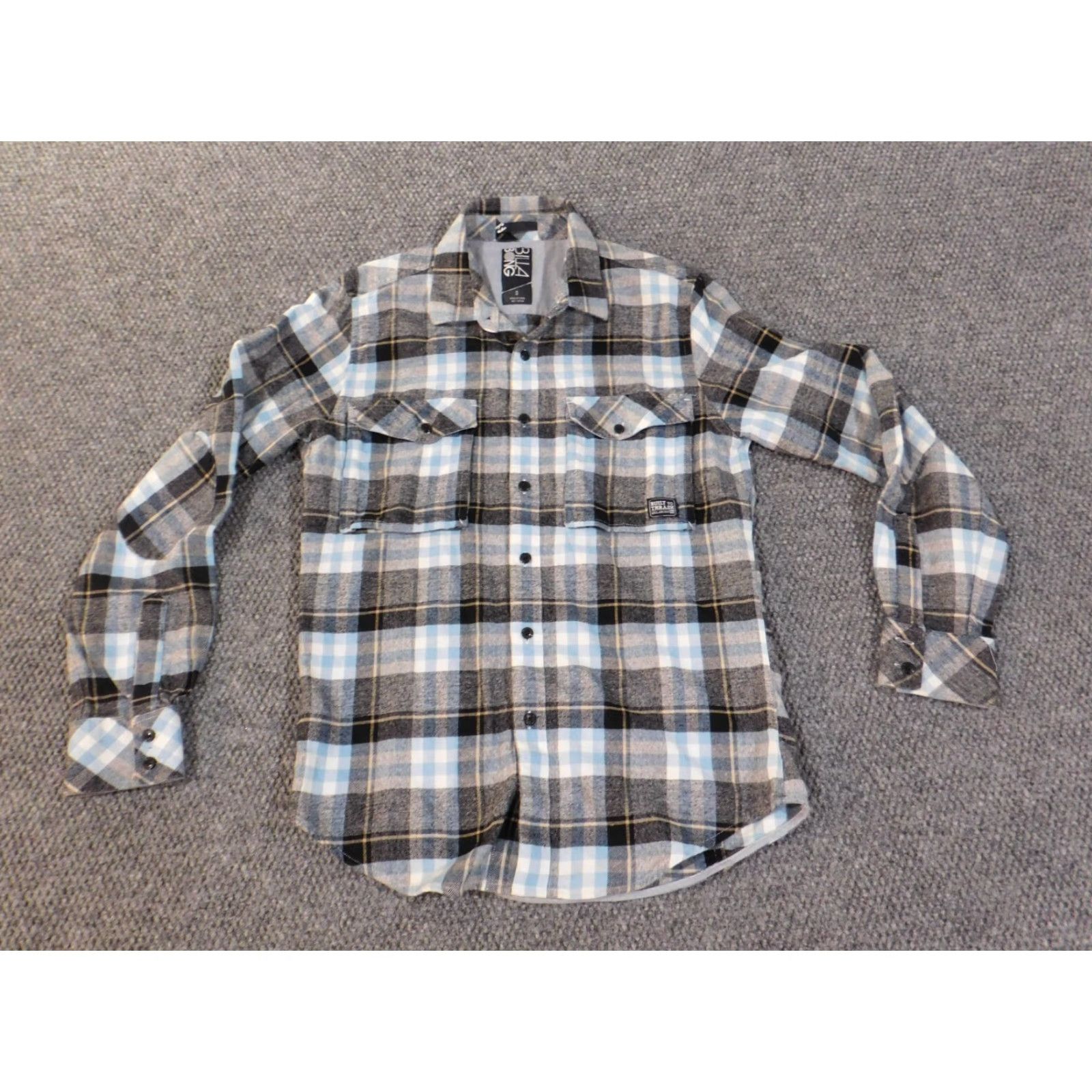 Billabong Billabong Shirt Mens Small Gray Plaid Button-Up Long Sleeve Cotton Nylon Flannel Outdoor Classic Button-Down Collared Button 1990s? Size US S / EU 44-46 / 1 - 2 Thumbnail
