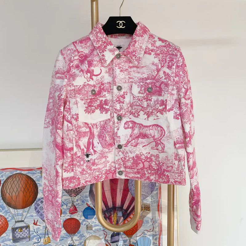 Dior Dior Pink Cotton Embroidered Jacket for Women 0089 Size M / US 6-8 / IT 42-44 - 1 Thumbnail