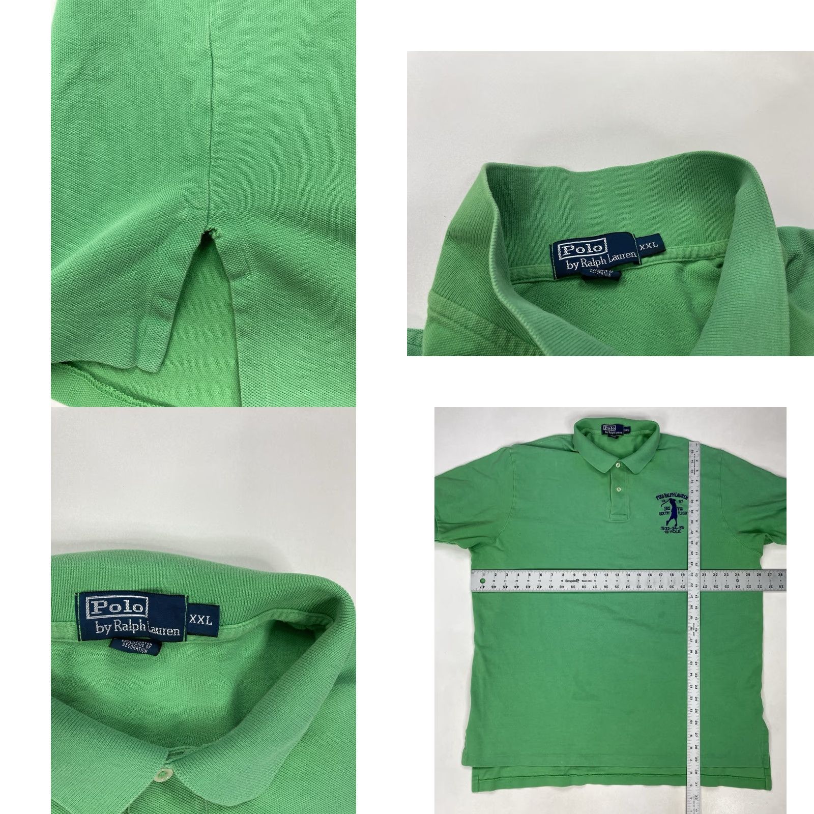 Polo Ralph Lauren VINTAGE Polo Ralph Lauren Polo Shirt Men XXL Green Short Sleeve 18 Hole Rugby Shirt Polo Ralph Lauren Big Pony Logo Embroidered Casual Size US XXL / EU 58 / 5 - 8 Thumbnail