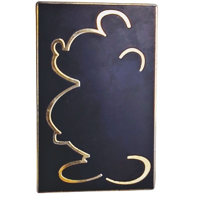Disney Disney Mickey Mouse Silhouette Black & Gold Rectangle Pin Size ONE SIZE - 1 Thumbnail