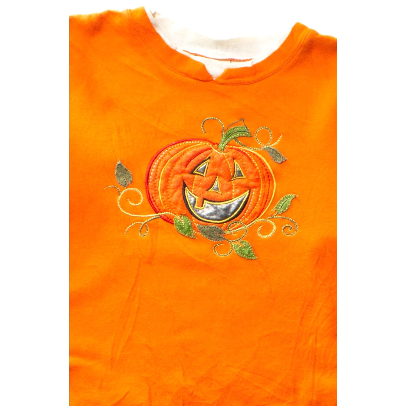 Vintage VINTAGE White Stag Halloween Sweatshirt Applique Jack o'Lantern 1990s Orange Medium Mens Women? Size US M / EU 48-50 / 2 - 2 Thumbnail