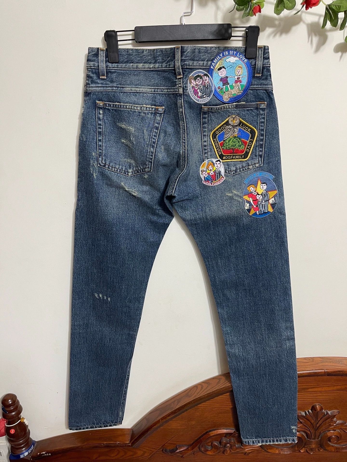Dolce & Gabbana Blue Distressed Denim Jeans with Patches Size 30 Size US 30 / EU 46 - 2 Thumbnail