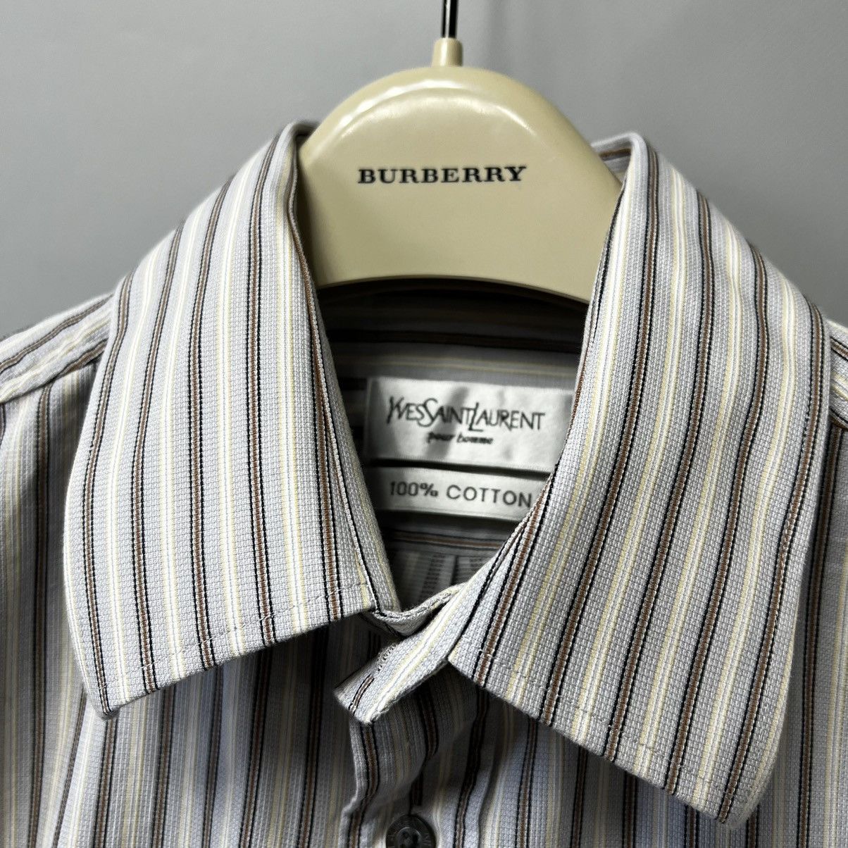 Vintage × Yves Saint Laurent Yves Saint Laurent Vintage Striped Shirt y2k Size US M / EU 48-50 / 2 - 9 Thumbnail