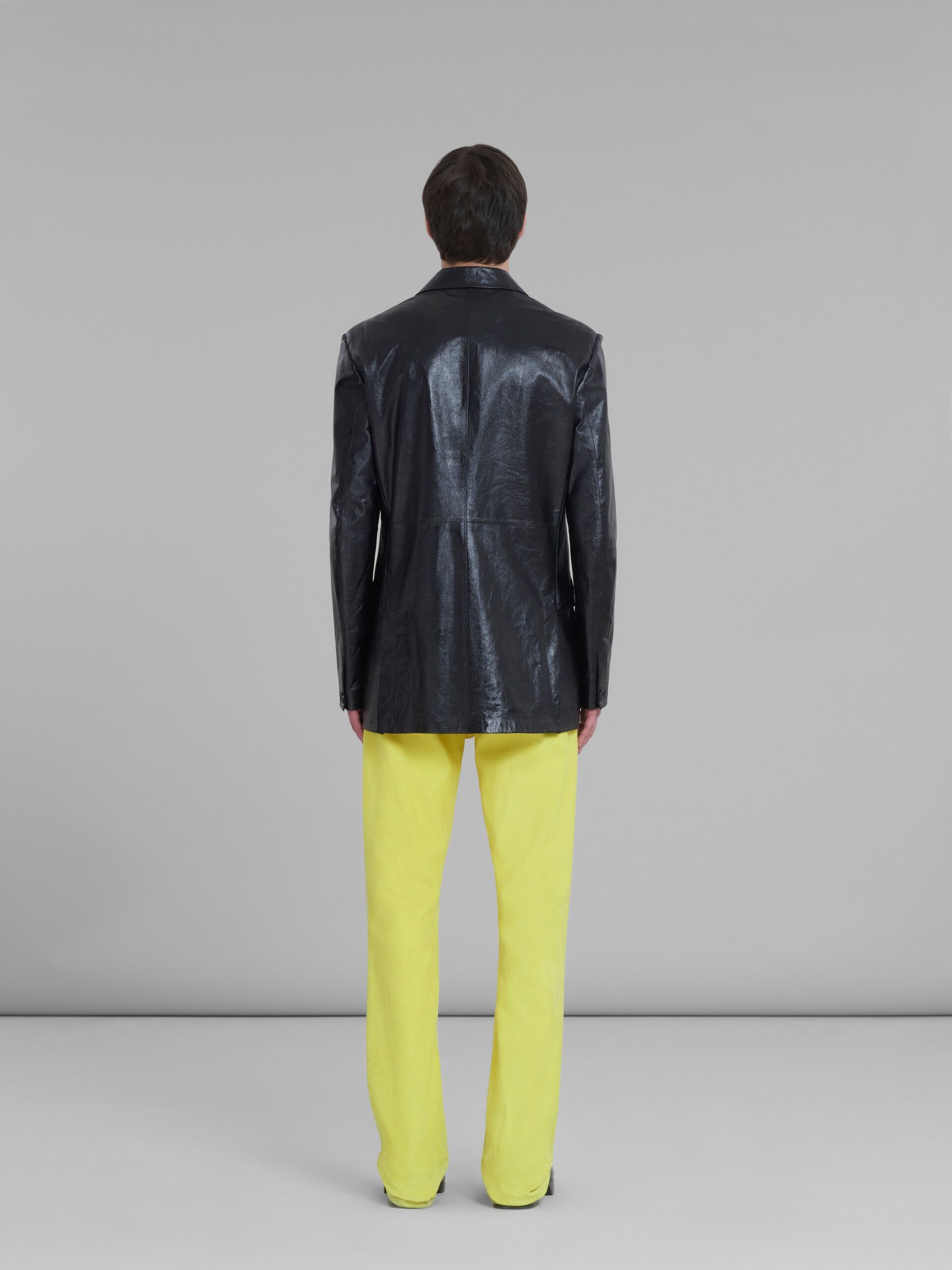 Marni o1w1db11024 Leather Single-Breasted Blazer in Black Size US L / EU 52-54 / 3 - 2 Thumbnail