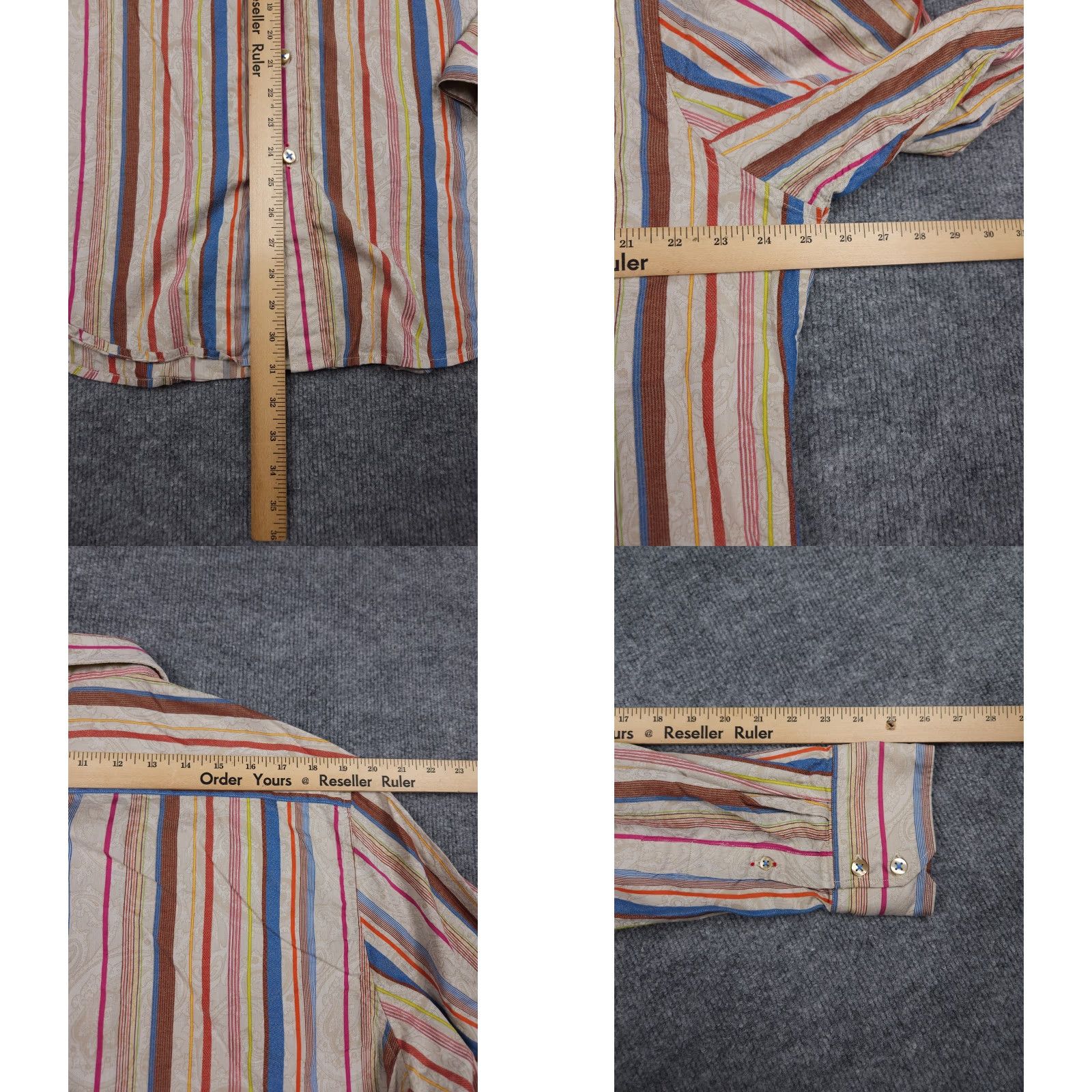 Robert Graham Robert Graham Shirt Men 2XL Classic Button-Up Striped Multi Paisley Print EXCLUSIVE Size US XXL / EU 58 / 5 - 8 Thumbnail