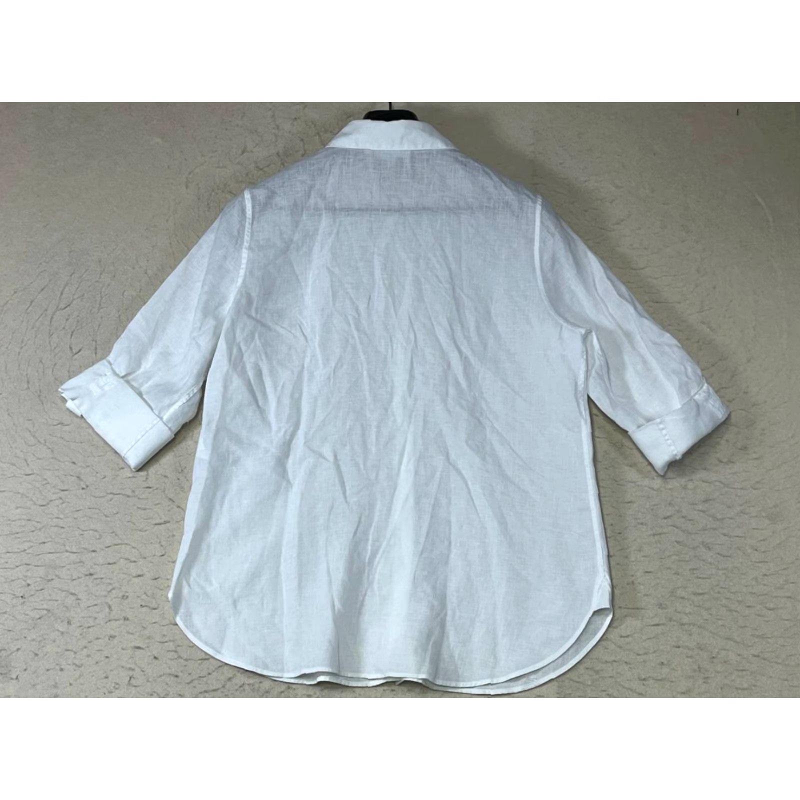 Vintage Chico's 100% Linen White Button-Up Top 3/4 Sleeve Beachy Lagenlook Size 1 Womens Shirt Blouse Button-Up Linen Beach Minimalist Office Womens Size XS / US 0-2 / IT 36-38 - 2 Thumbnail
