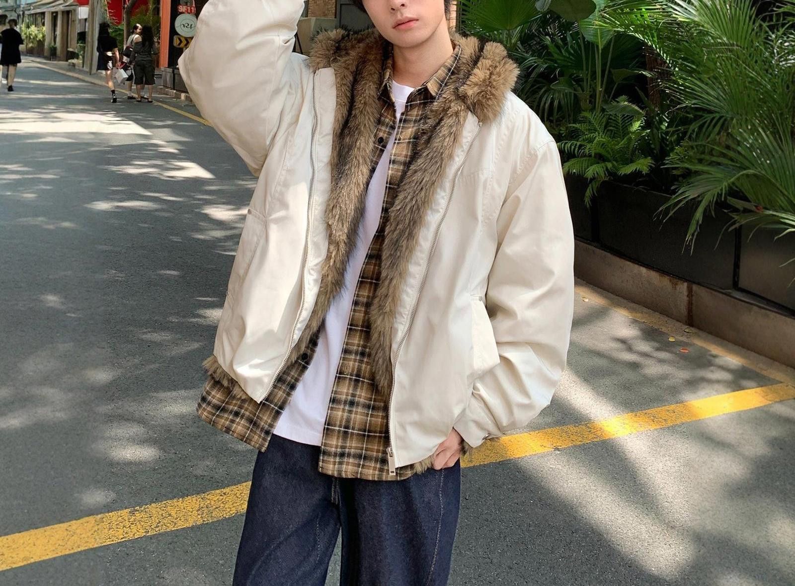 Vintage Cream Faux Fur Lined Hooded Parka Jacket, Warm Outerwear Size US M / EU 48-50 / 2 - 2 Thumbnail